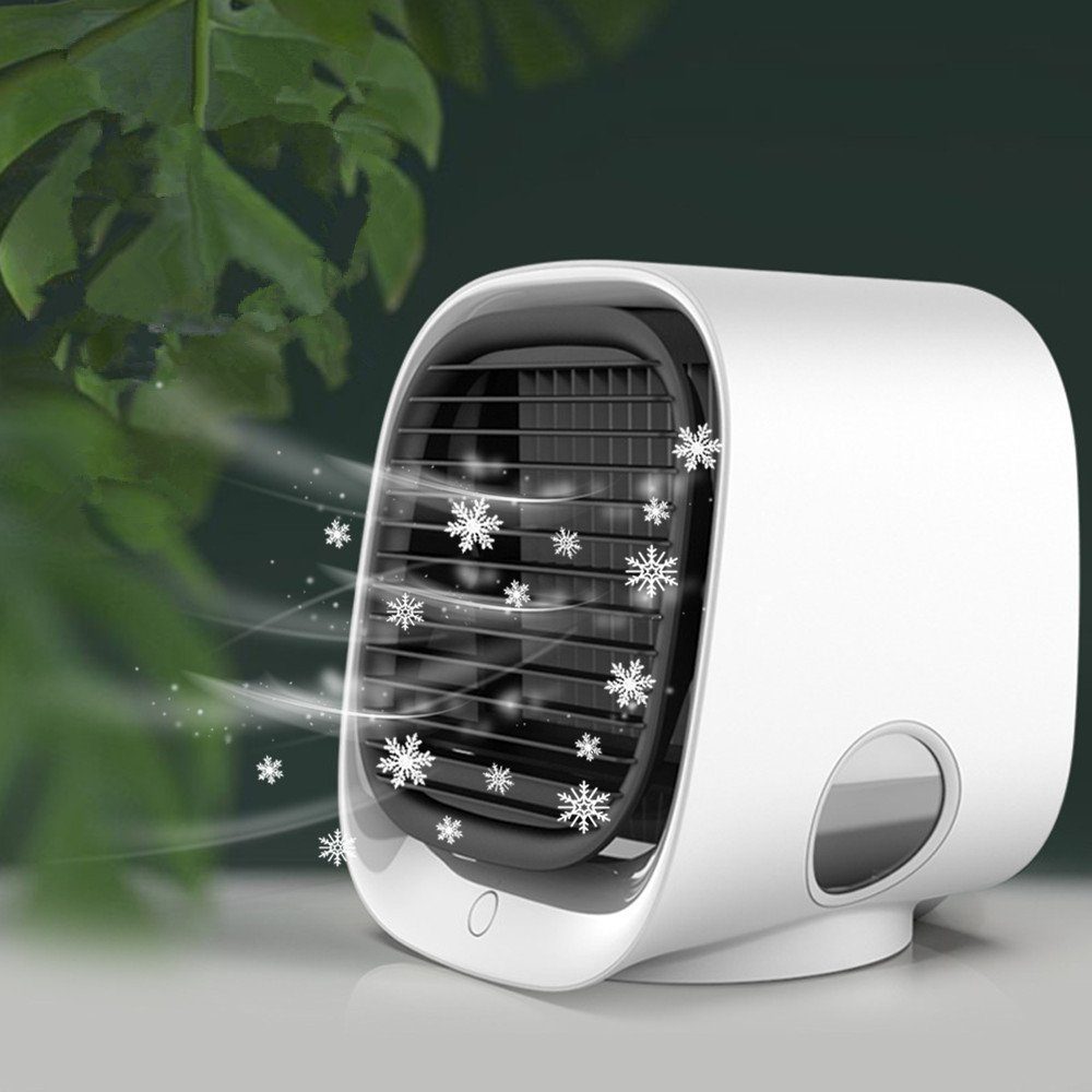 Wasserkühlung Mini 3, Luftkühler mit Klimageräte,Tragbarer Mobile Windgeschwindigkeiten,LED Designheizkörper XDeer white Desktop mit Lüfter Kühlventilator