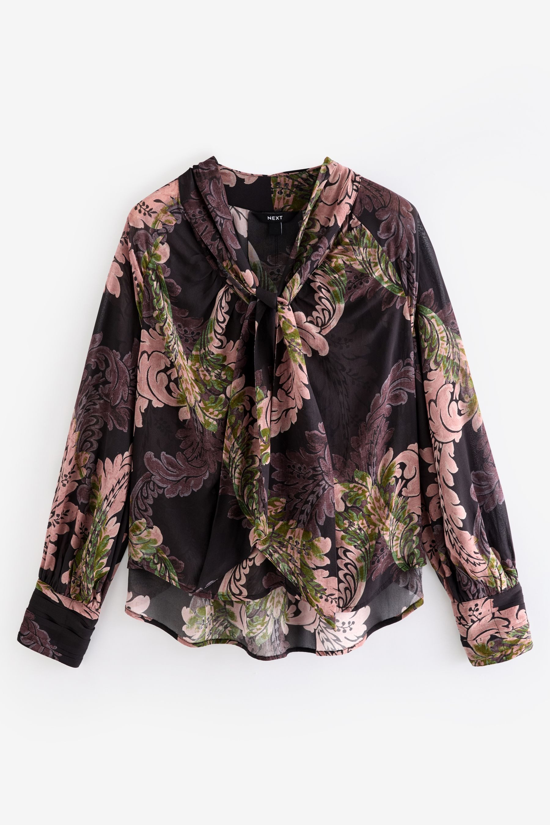 Next Langarmbluse Langärmelige Bluse mit Bindeausschnitt günstig online kaufen