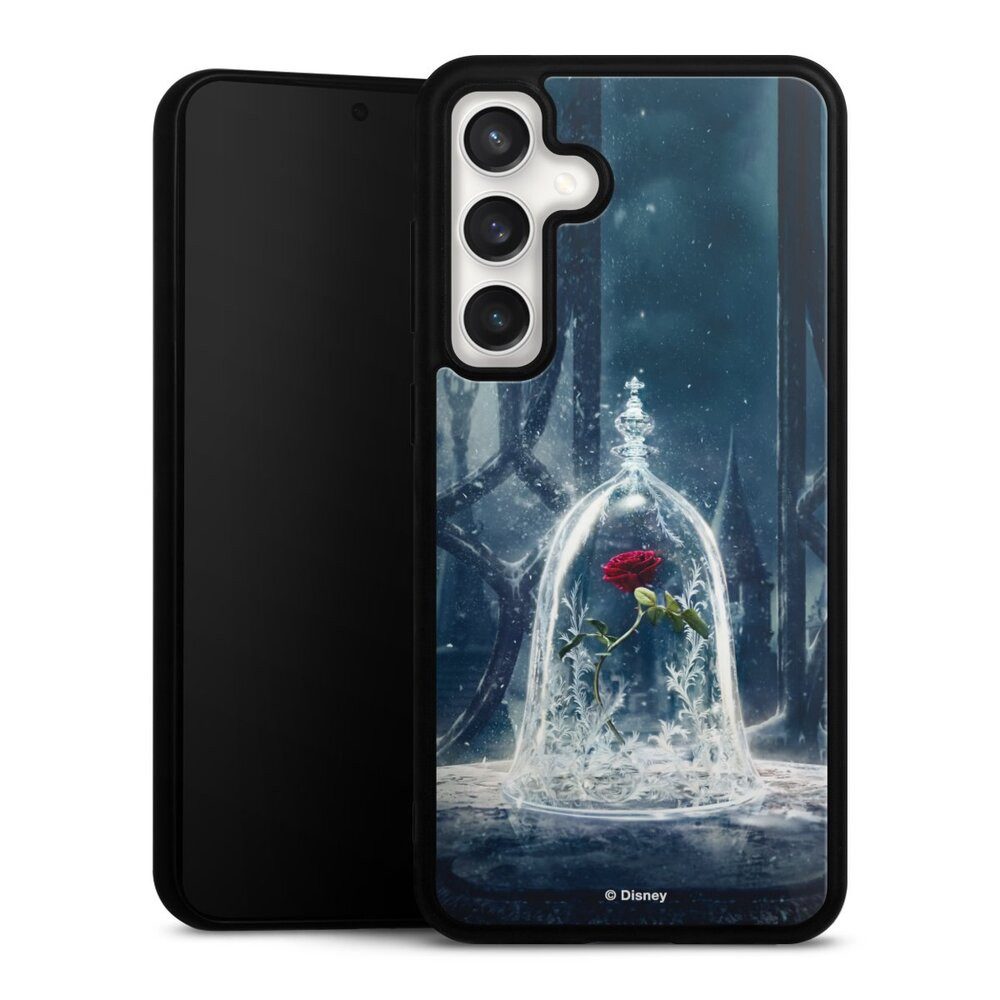 DeinDesign Handyhülle Die Schöne und das Biest Disney Princess Rose Rose Under Glass Movie, Samsung Galaxy S24 FE 5G Gallery Case Glas Hülle