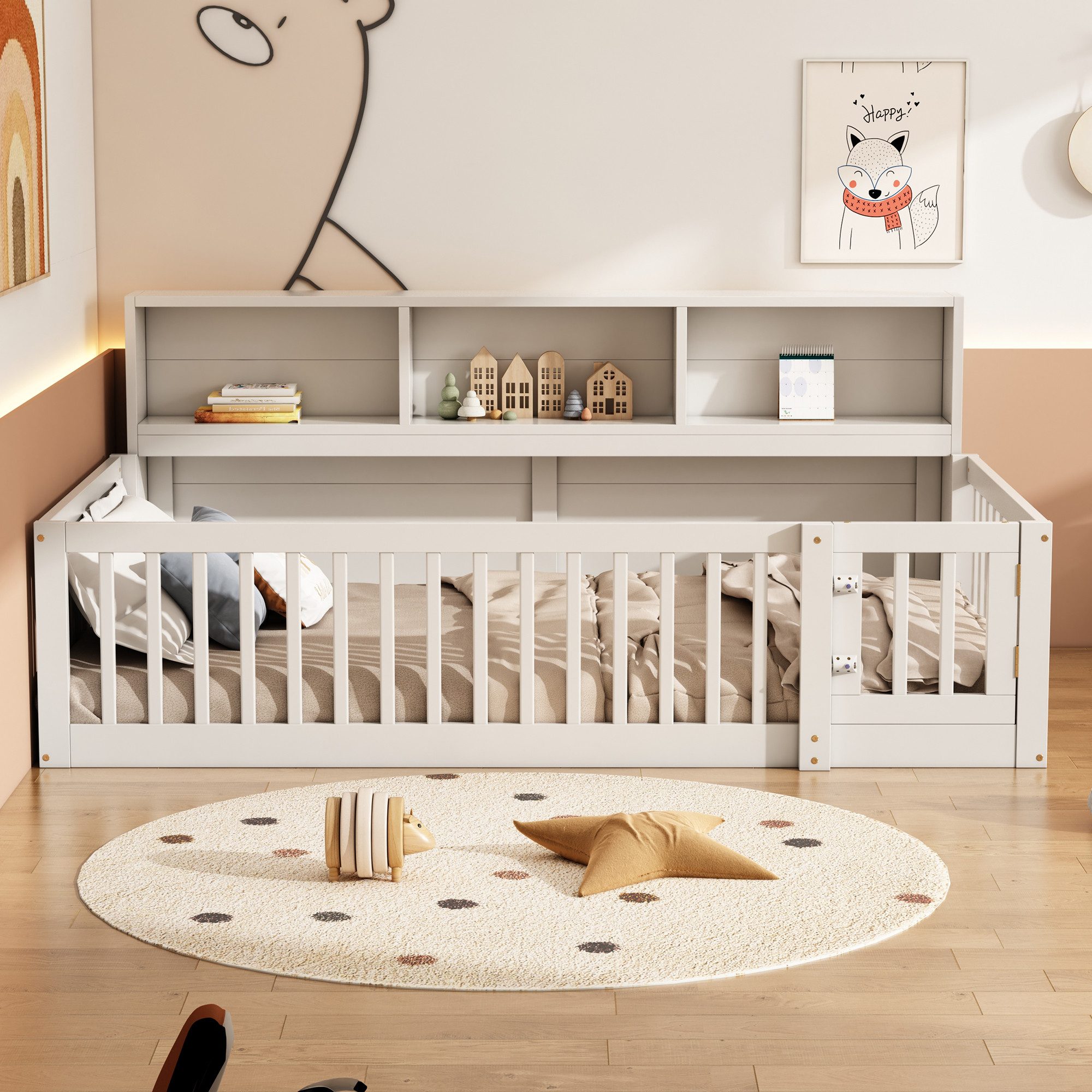 Flieks Massivholzbett, Kinderbett Einzelbett Daybett 90x200cm günstig online kaufen