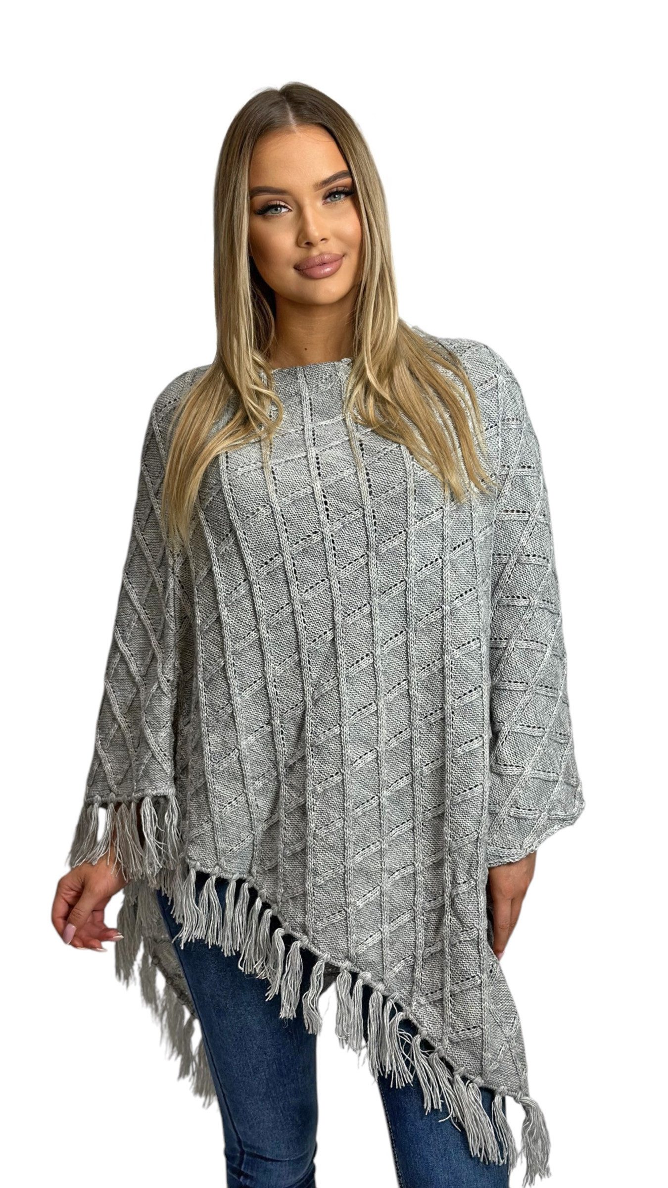Mississhop Strickponcho Damen Poncho Cape Überwurf günstig online kaufen
