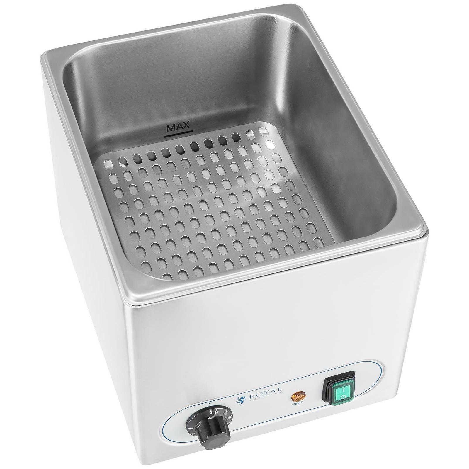 Royal Catering Hotdog-Maker Würstchenwärmer 10 L Bockwurstwärmer Wurstkocher Hot Dog Wärmer Gastro, 1000 W