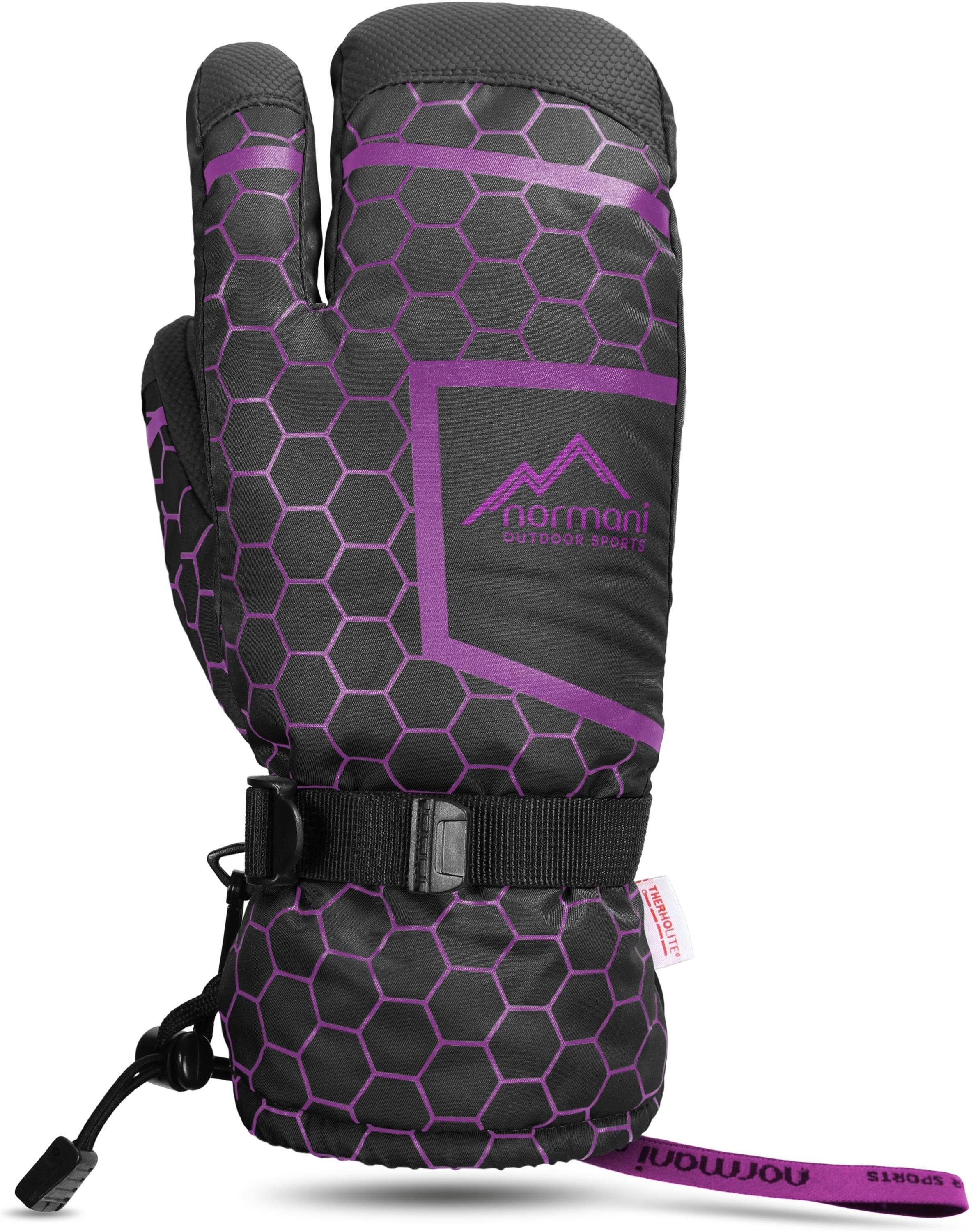 normani Skihandschuhe Winterhandschuhe Apex Thermo - Schwarz/Violett ComforMax - - Wasserdicht Füllung Atmungsaktiv mit Winterhandschuhe - Winddicht Skihandschuhe