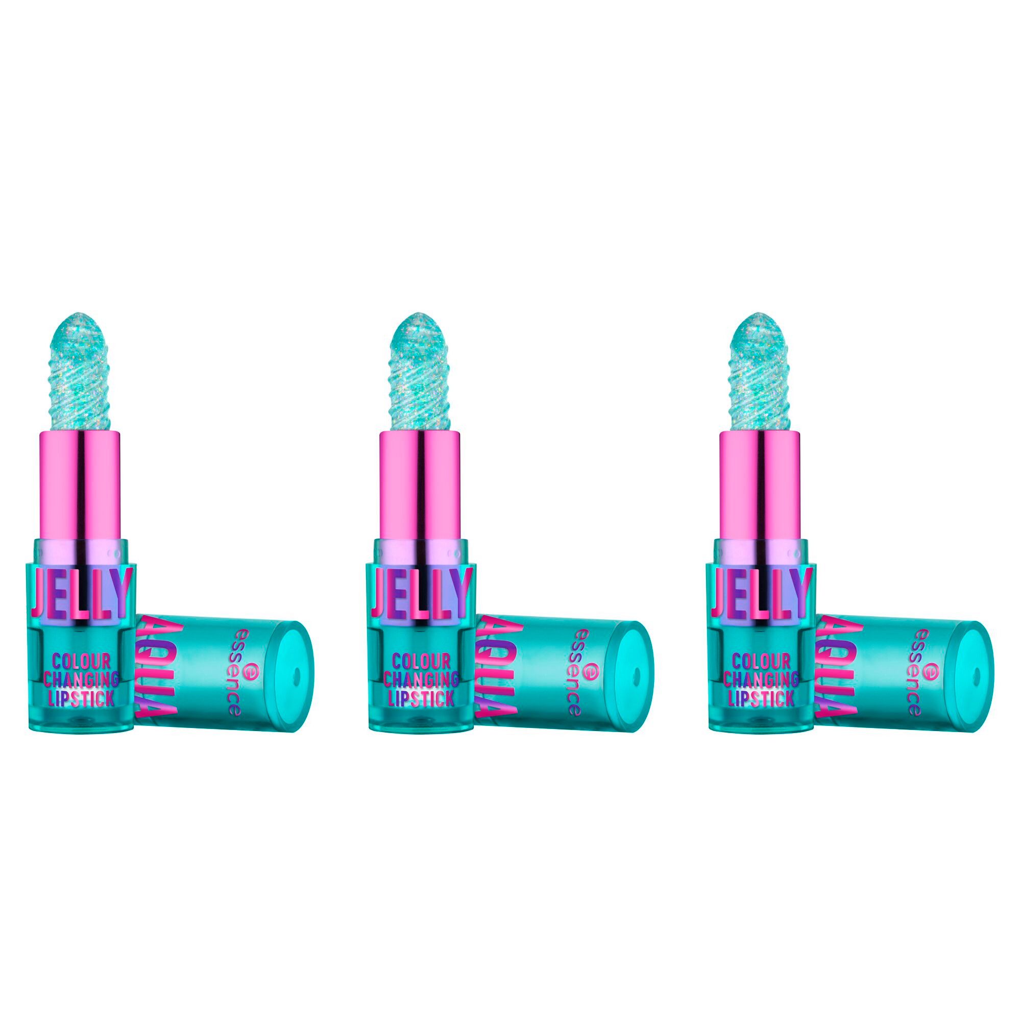 Essence Lippenstift AQUA JELLY COLOUR CHANGING LIPSTICK, 3-tlg., 3-tlg., glänzend, individuelles Farbergebnis