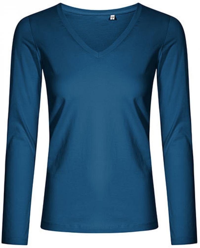 Promodoro Langarmshirt Damen V-Neck T-Shirt Longsleeve, Gekämmte Baumwolle günstig online kaufen