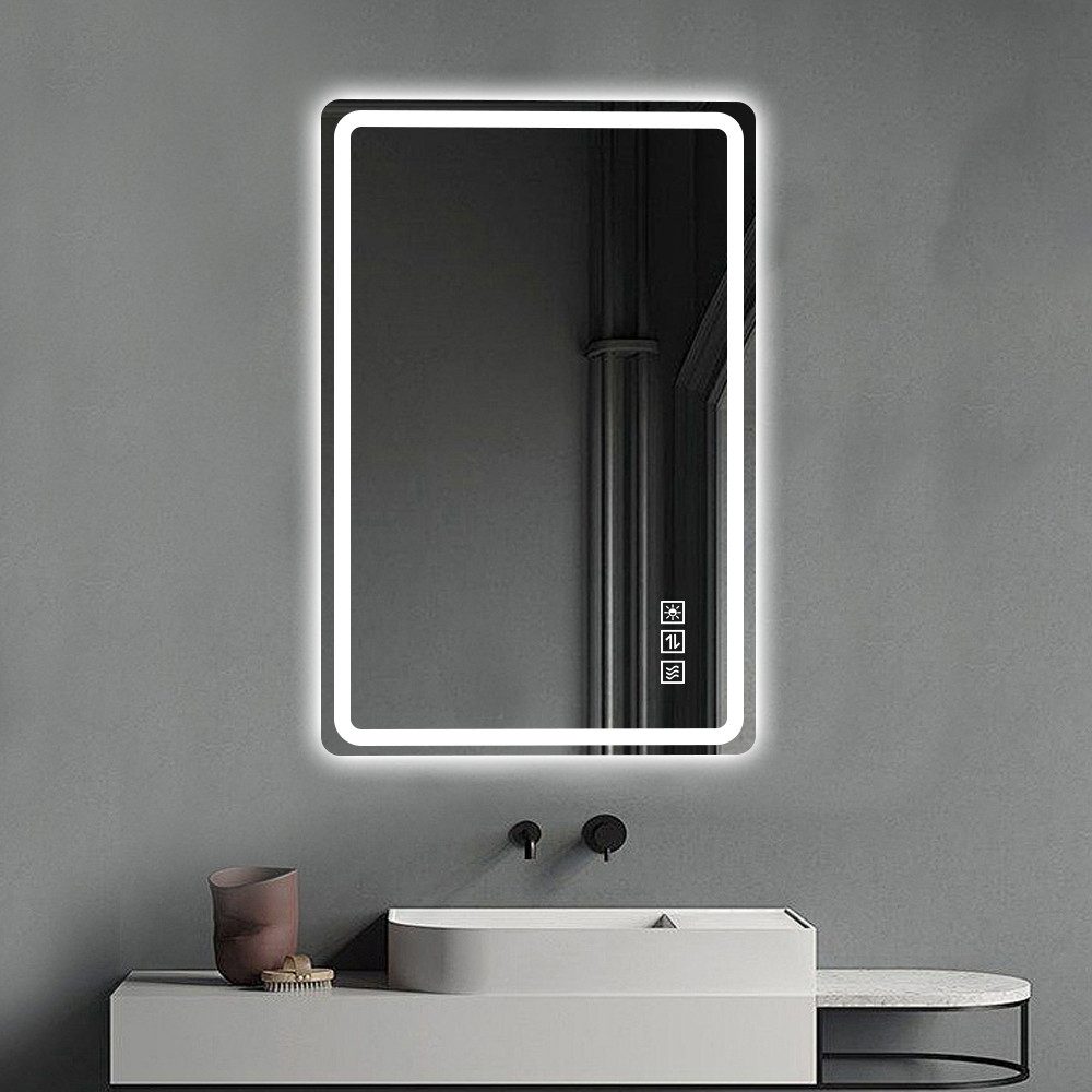 MODFU Wandspiegel LED-Lichtspiegel (mit Mattierter Frontbeleuchtung, Anti-Beschlag, 3 Lichtfarben, 1-St., 60*100cm)