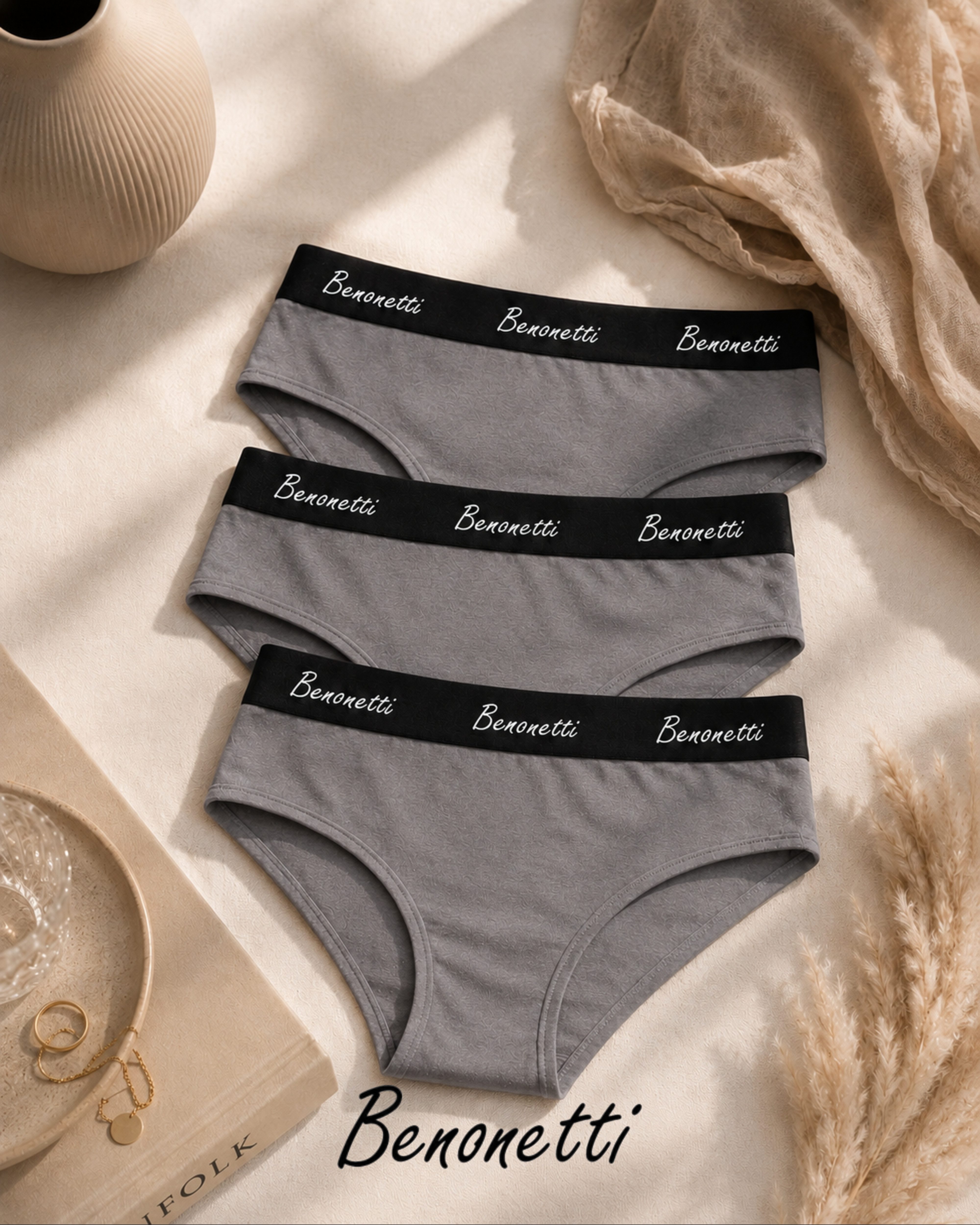 Slip Damen 3er Pack aus Baumwolle und bequemer Passform