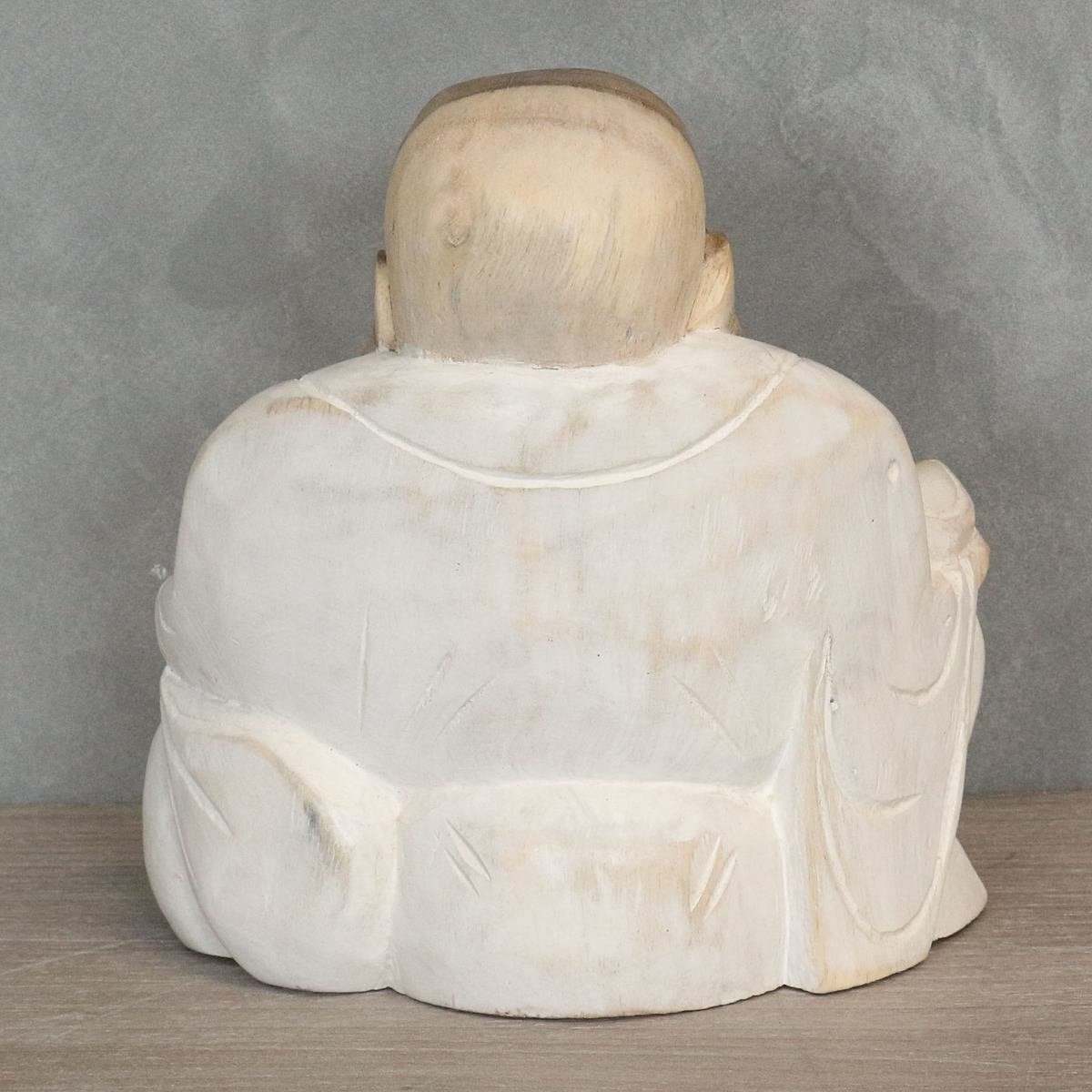 Weiß Sitzender traditionelle 15 in Handarbeit Ursprungsland St), Buddha Dekofigur im Herstellung Galerie Happy (1 cm Figur klein Oriental
