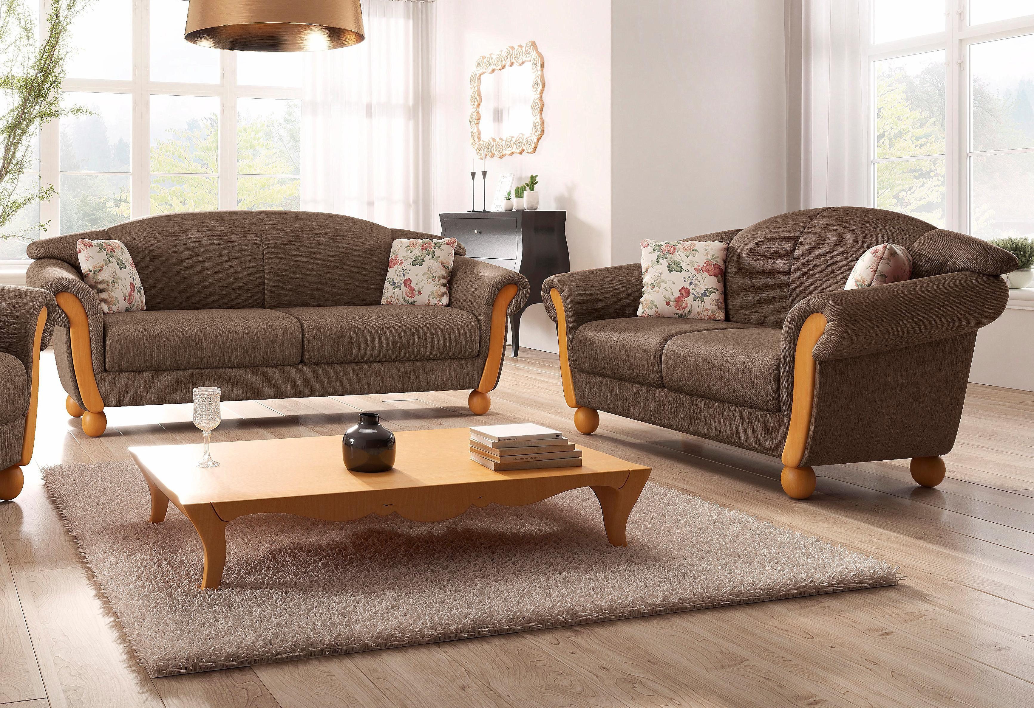 Home affaire Polstergarnitur "Milano, bequem durch Federkern, Landhaus Stil günstig online kaufen
