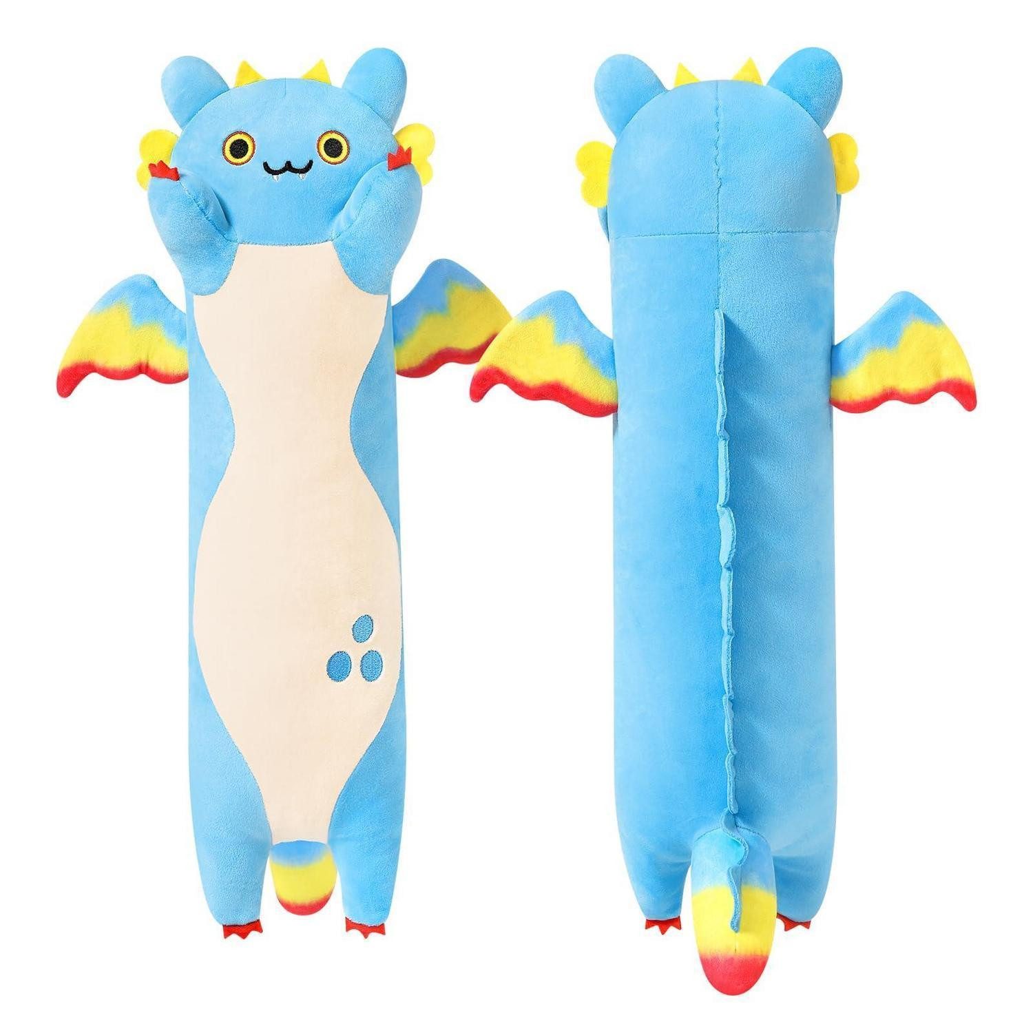 LuxusKollektion Kuscheltier Plüschtier Drachen Katze Plüschkissen Geschenk Kinder Blau 50cm