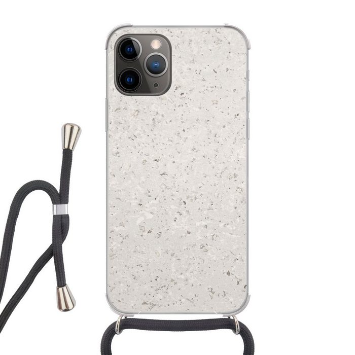 MuchoWow Handyhülle Granit - Grau - Muster - Design - Weiß Handyhülle Telefonhülle Apple iPhone 13 Pro