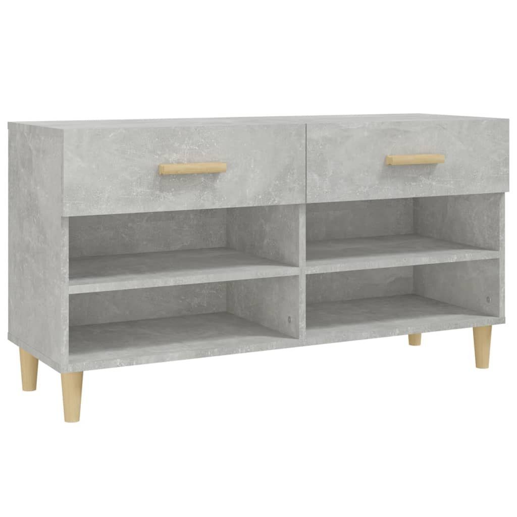 vidaXL Schuhregal Schuhschrank Betongrau 102x35x55 cm Holzwerkstoff, 1-tlg.