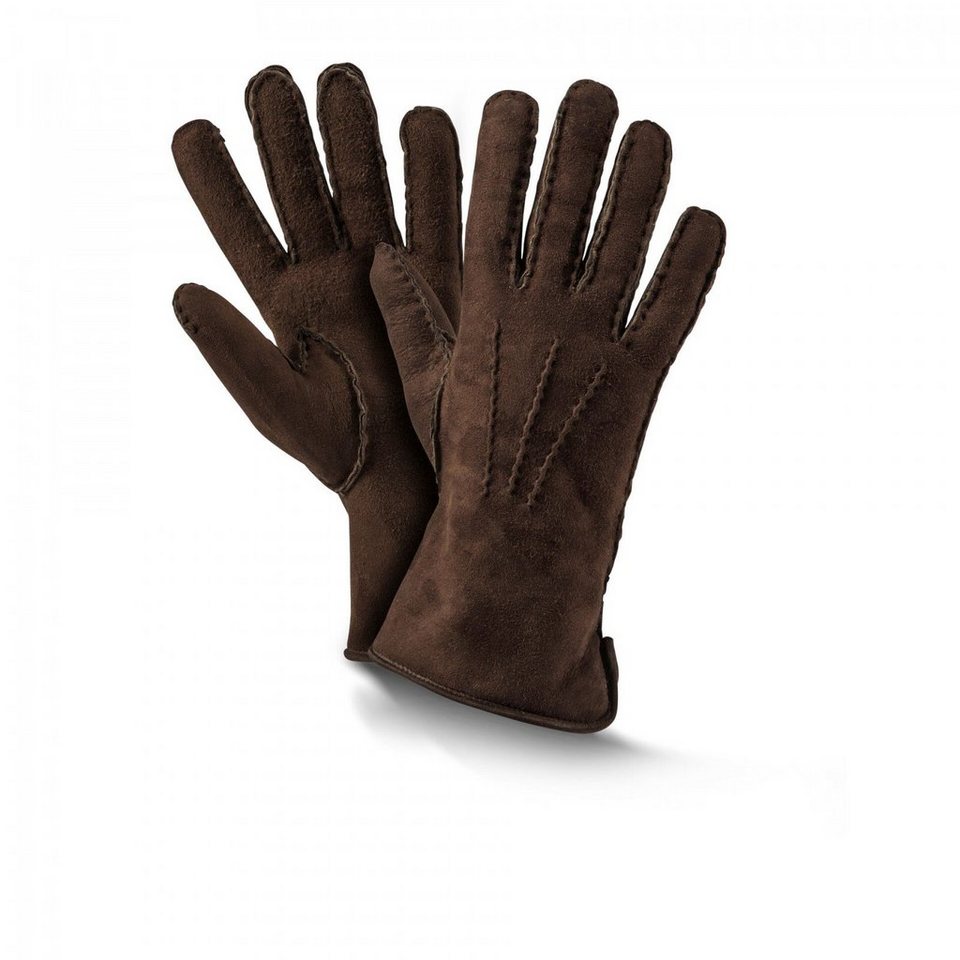 Fellhof Lederhandschuhe Fingerhandschuhe Leder-Handschuh 6,5-10,5 braun  Premium