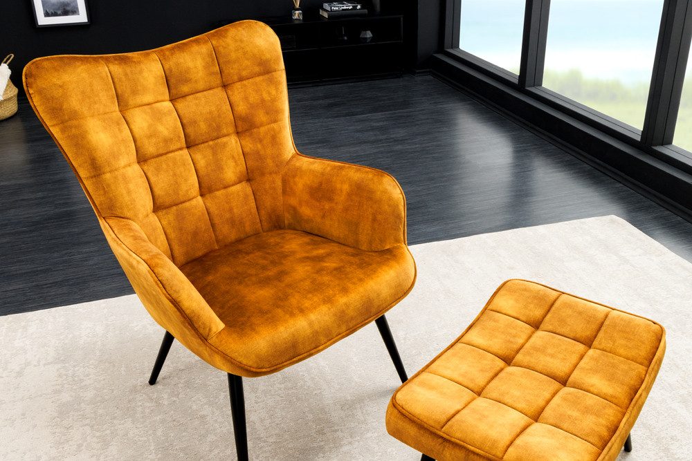 riess-ambiente Sessel SCANDINAVIA senfgelb / schwarz günstig online kaufen