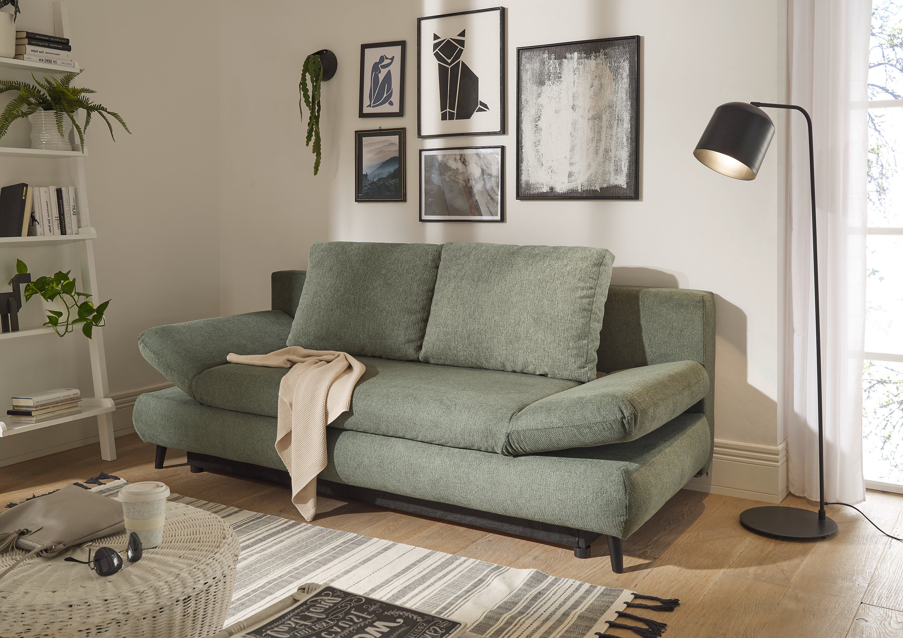 ED EXCITING DESIGN Schlafsofa Sunny, mit Bettkasten & Armteilverstellung