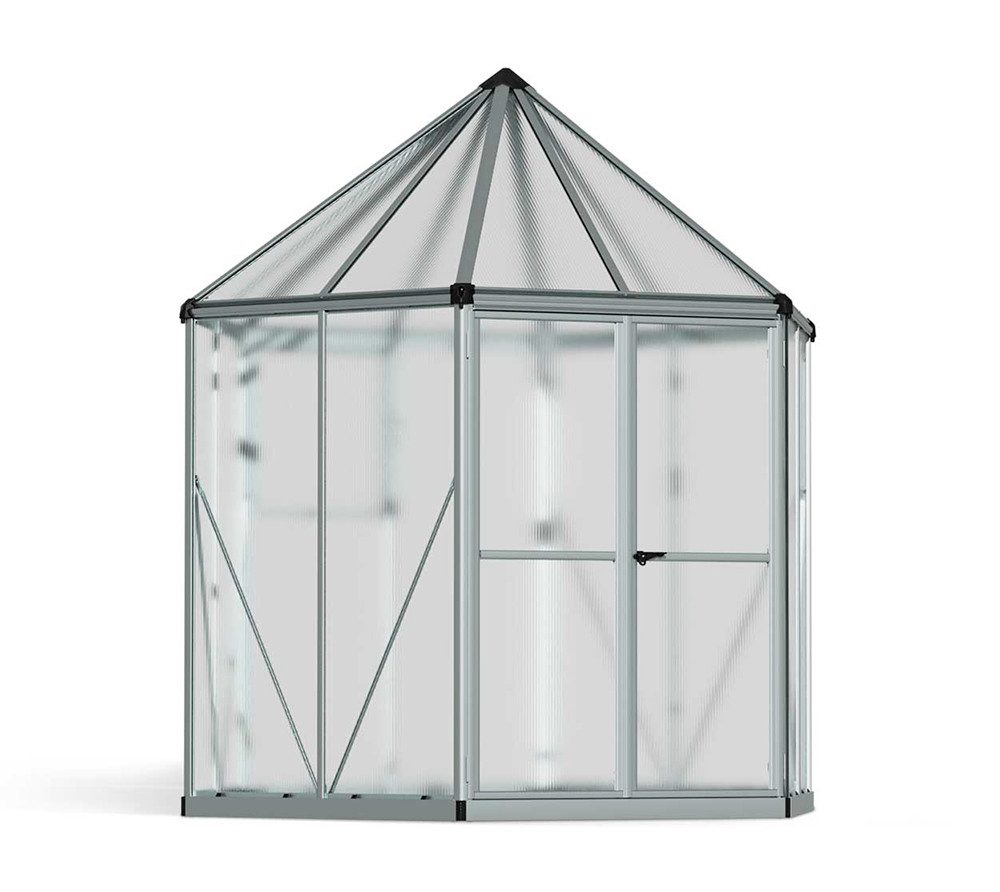 Palram - Canopia Gewächshaus Hexa, Herstellergaratie 5 Jahre, Hohe Bruchfestigkeit, LxHxB 212x245x114cm