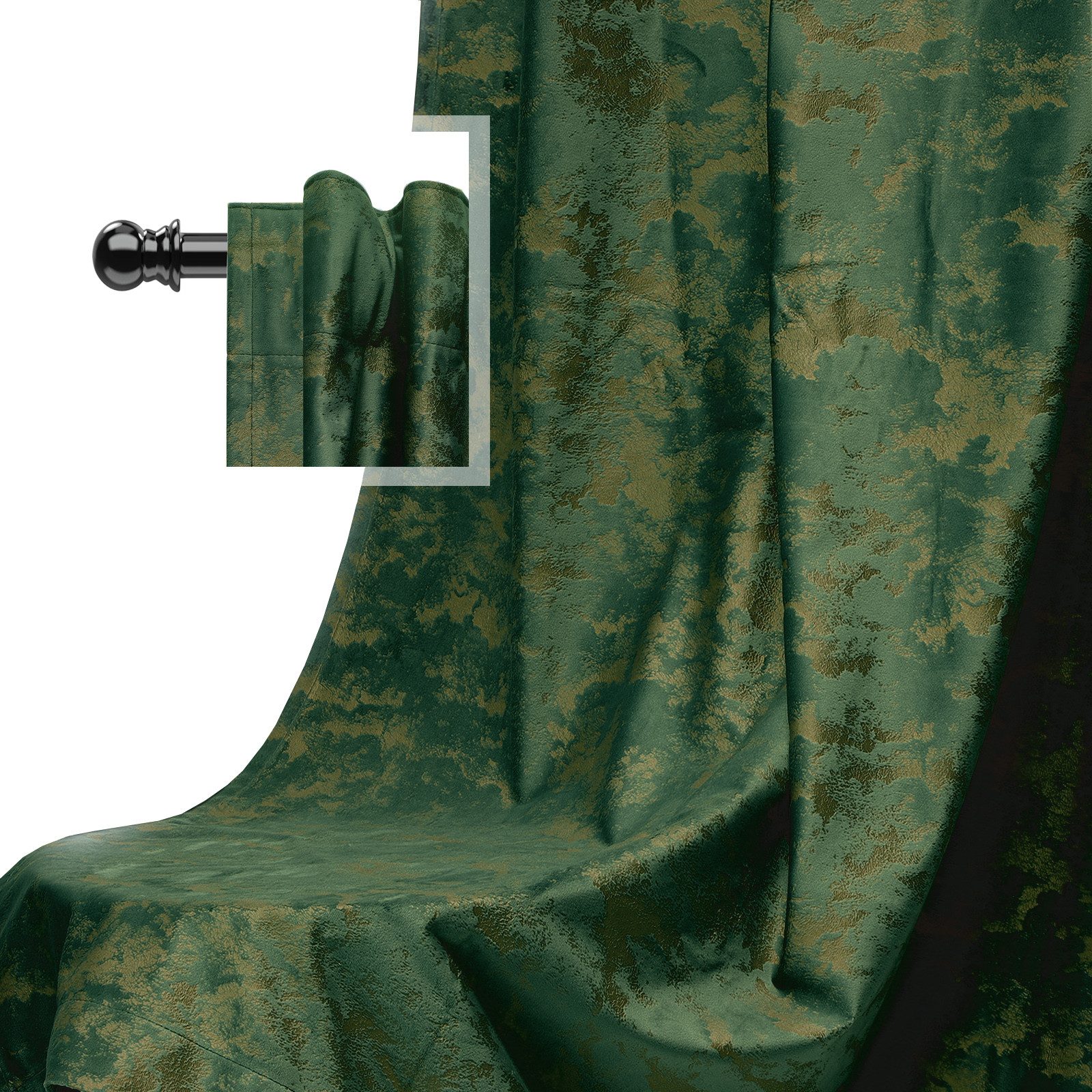 BTTO V&G Verdunkelungsvorhang Gardinen-Sets 2St, Samt Multifunktionsband mi günstig online kaufen