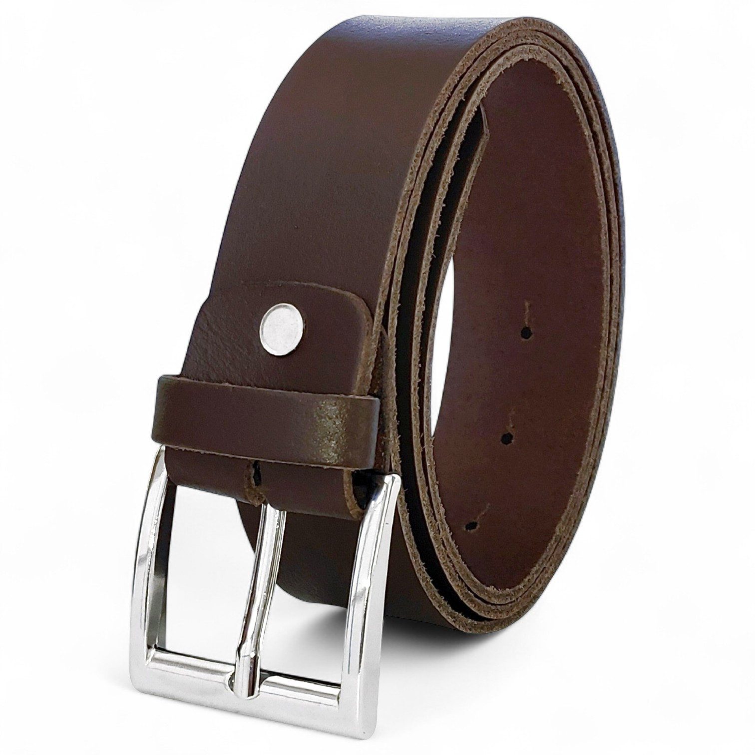FRONHOFER Ledergürtel Herren Rindsleder breit (1-St) kürzbar, versilbert, für Jeans
