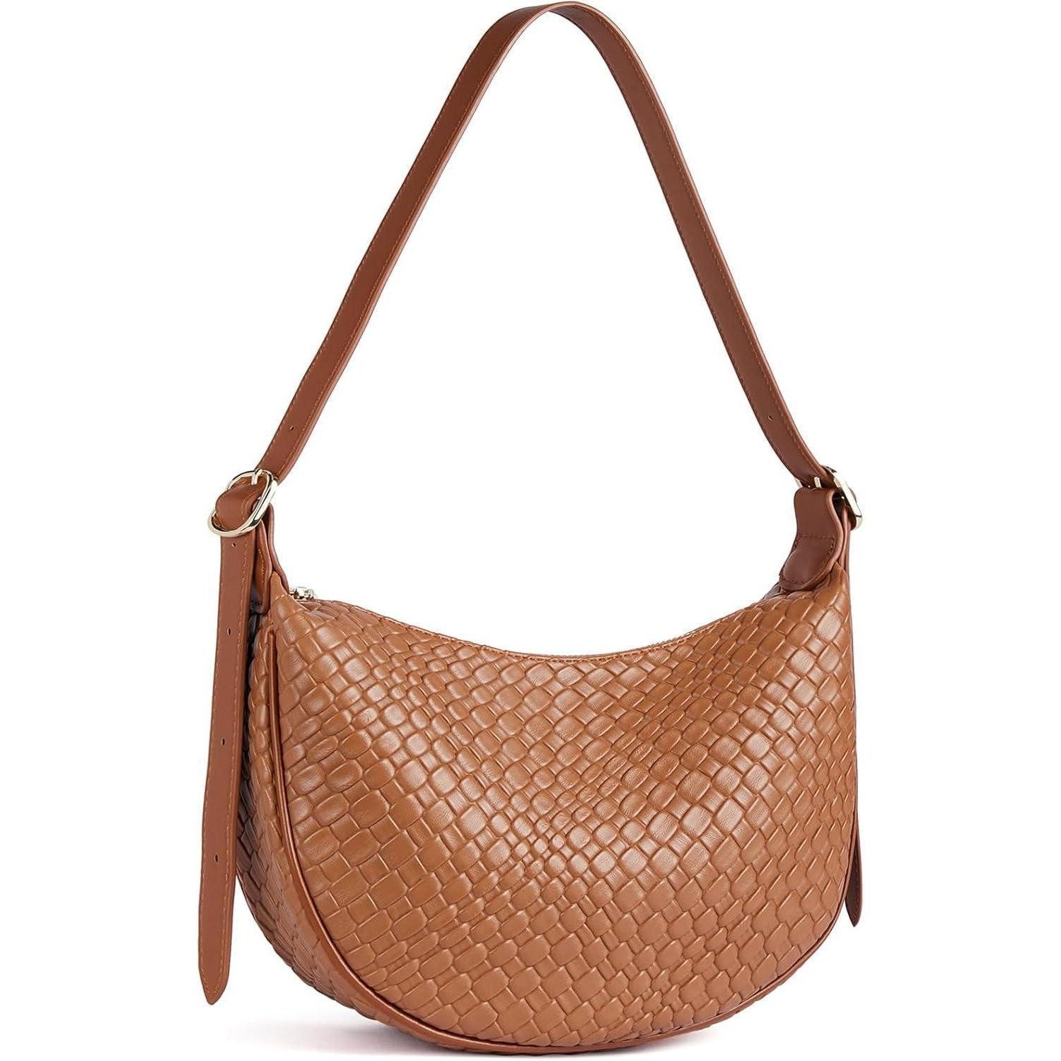 Handtasche Damen Handtasche Geflochtene Umhängetasche Schultertasche Braun