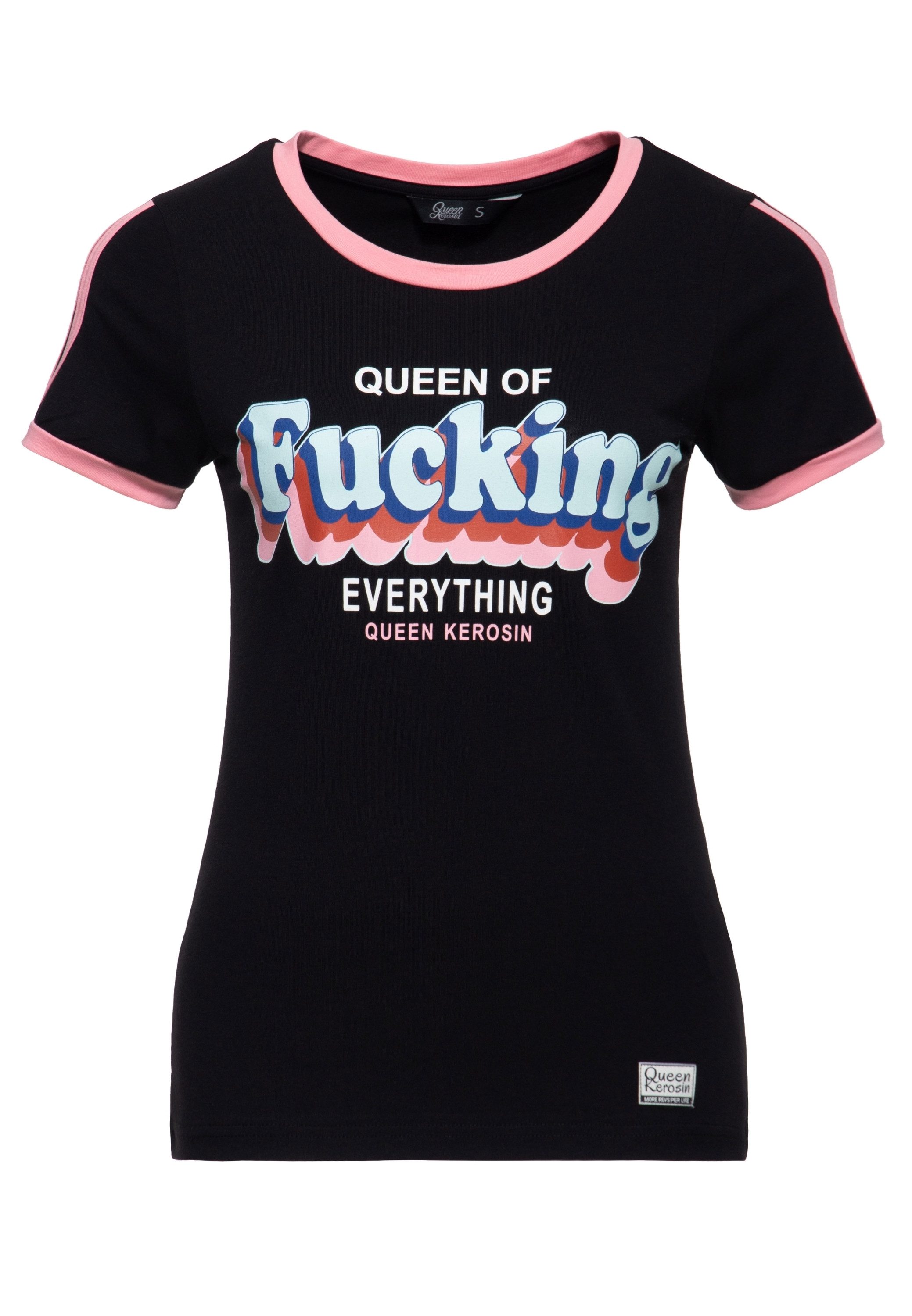 QueenKerosin Print-Shirt Queen Of Fucking Everything (1-tlg) im Retro-Design