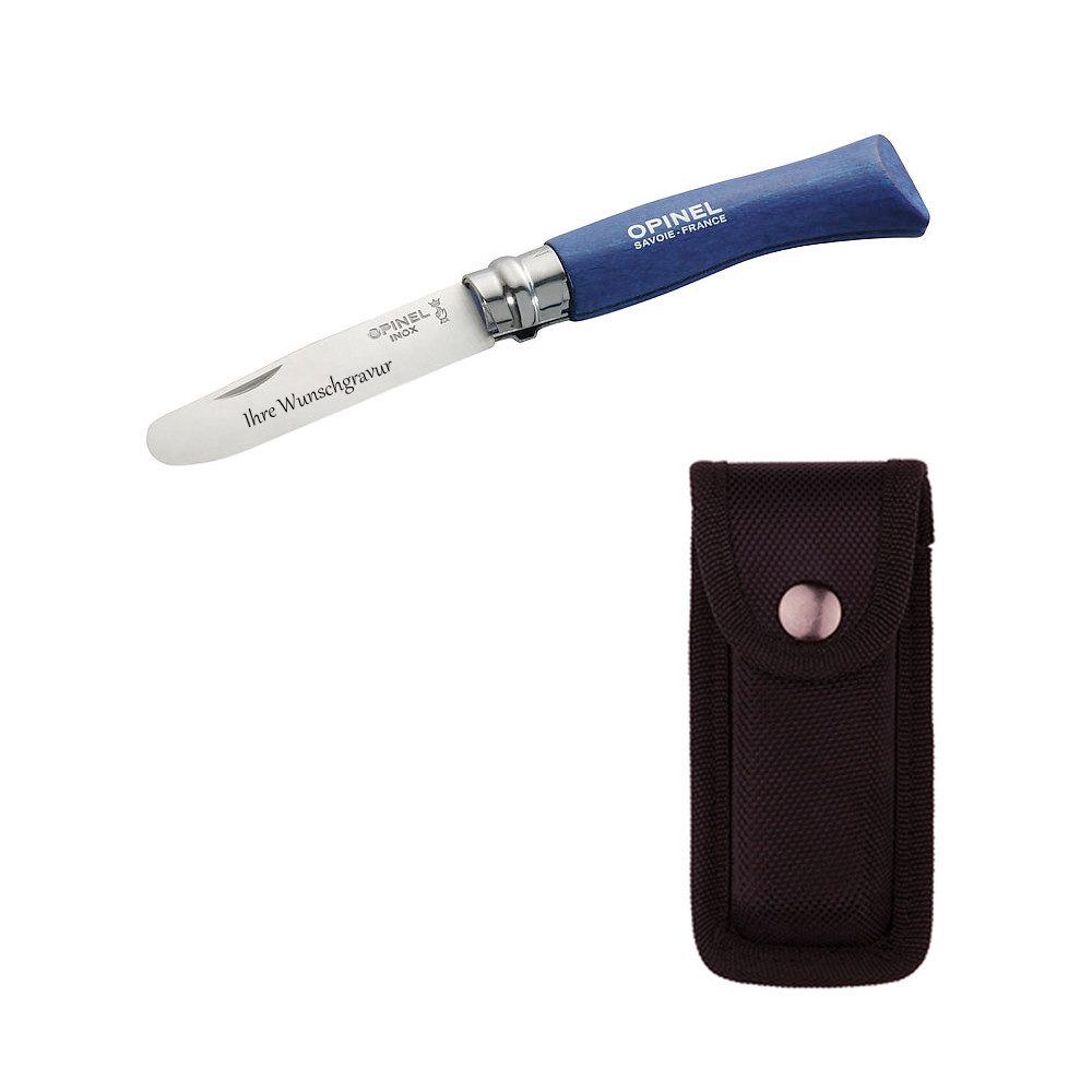 Opinel Taschenmesser Kinder-Schnitzmesser, mit Namensgravur, verschiedene Farben, (Drehbarer Feststellring arretiert die Klinge), Ideal für Outdoor & Basteln – Perfekt zum Schnitzen von Holz