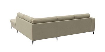 FLEXLUX Ecksofa Fiore, breite Armlehnen, Kaltschaum, Füße Alu+schwarz