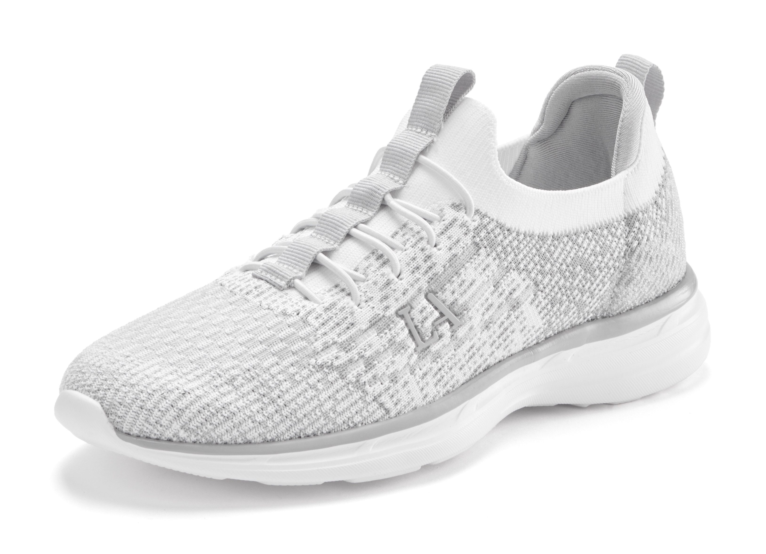 LASCANA Slipper, Halbschuh, Turnschuhe, Slip-On-Sneaker, Sneaker bequem zum Reinschlüpfen mit elastischen Schnürbändern Unisex VEGAN