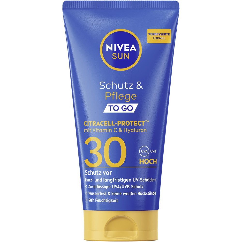 Nivea Sun Sonnenschutzspray Schutz & Pflege Spray LSF50+ 200ml mit To Go Größe Gratis, 2-tlg., für den Körper, mit CitraCell-Protect™ – Bild 4 von 5