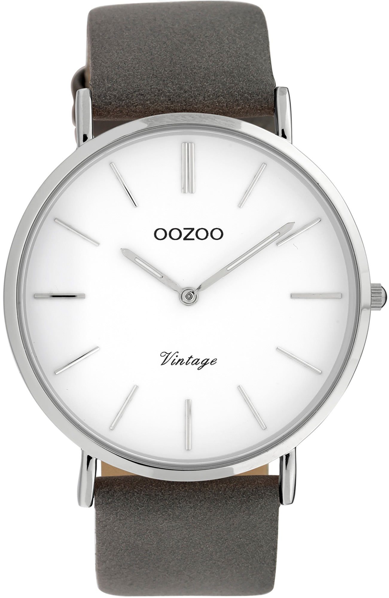 Quarzuhr Oozoo Damen Armbanduhr grau Analog