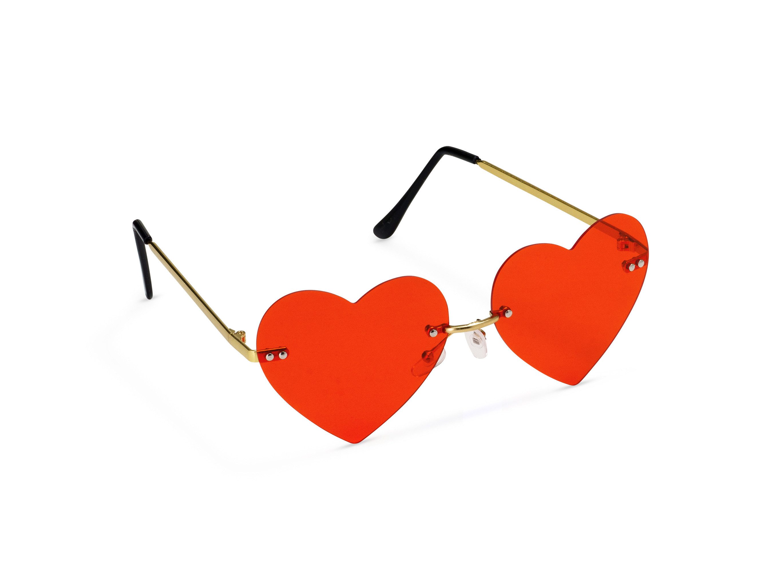 partydeco Kostüm, Sonnenbrille Herz 13x13x5cm Kunststoff Rot günstig online kaufen