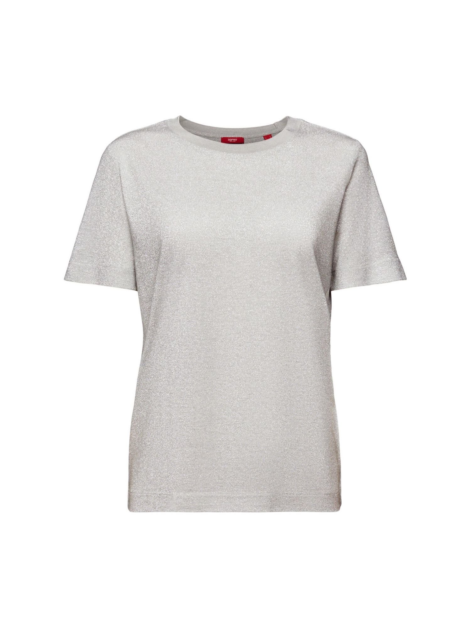 Esprit T-Shirt T-Shirt im Glitzerlook (1-tlg) SILVER
