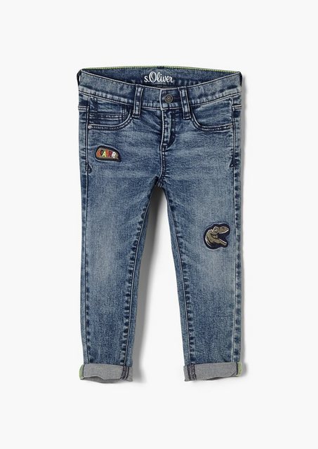 s.Oliver 5 Pocket Jeans »Slim Skinny leg Jeans mit Patches« Applikation, Artwork  - Onlineshop Otto