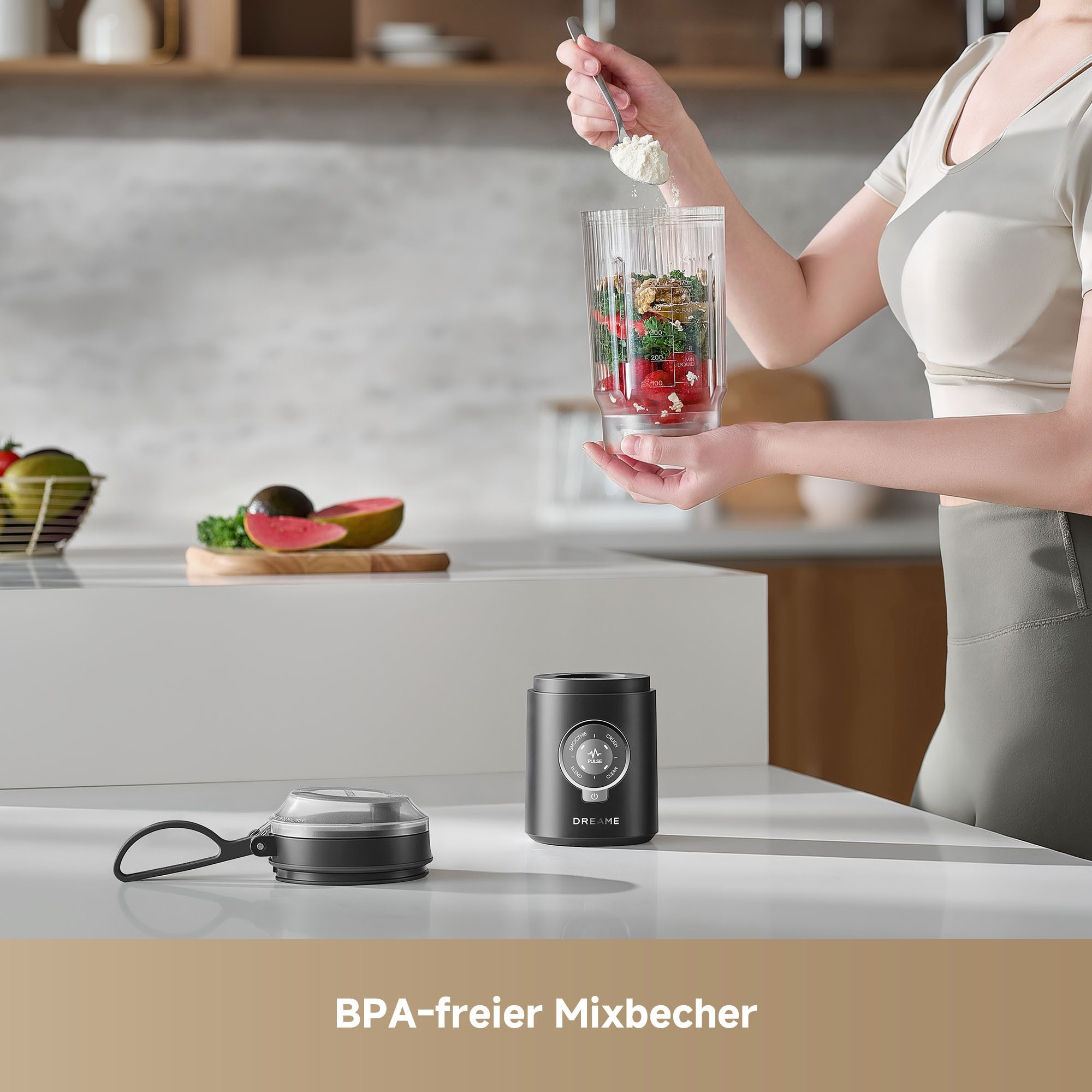 Dreame Akku-Smoothie-Maker PortFresh Portable Blender, 120 W, USB-C, Akku, kompakt, mobil – Bild 5 von 5