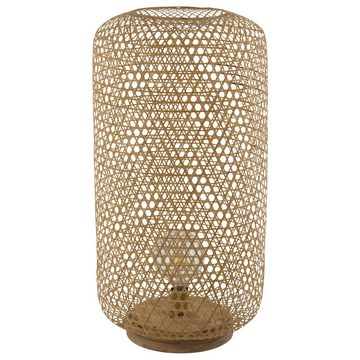 etc-shop Dekolicht, Leuchtmittel nicht inklusive, Stehlampe Schlafzimmerleuchte Bambus Schirm Natur Boho-Stil H 77 cm