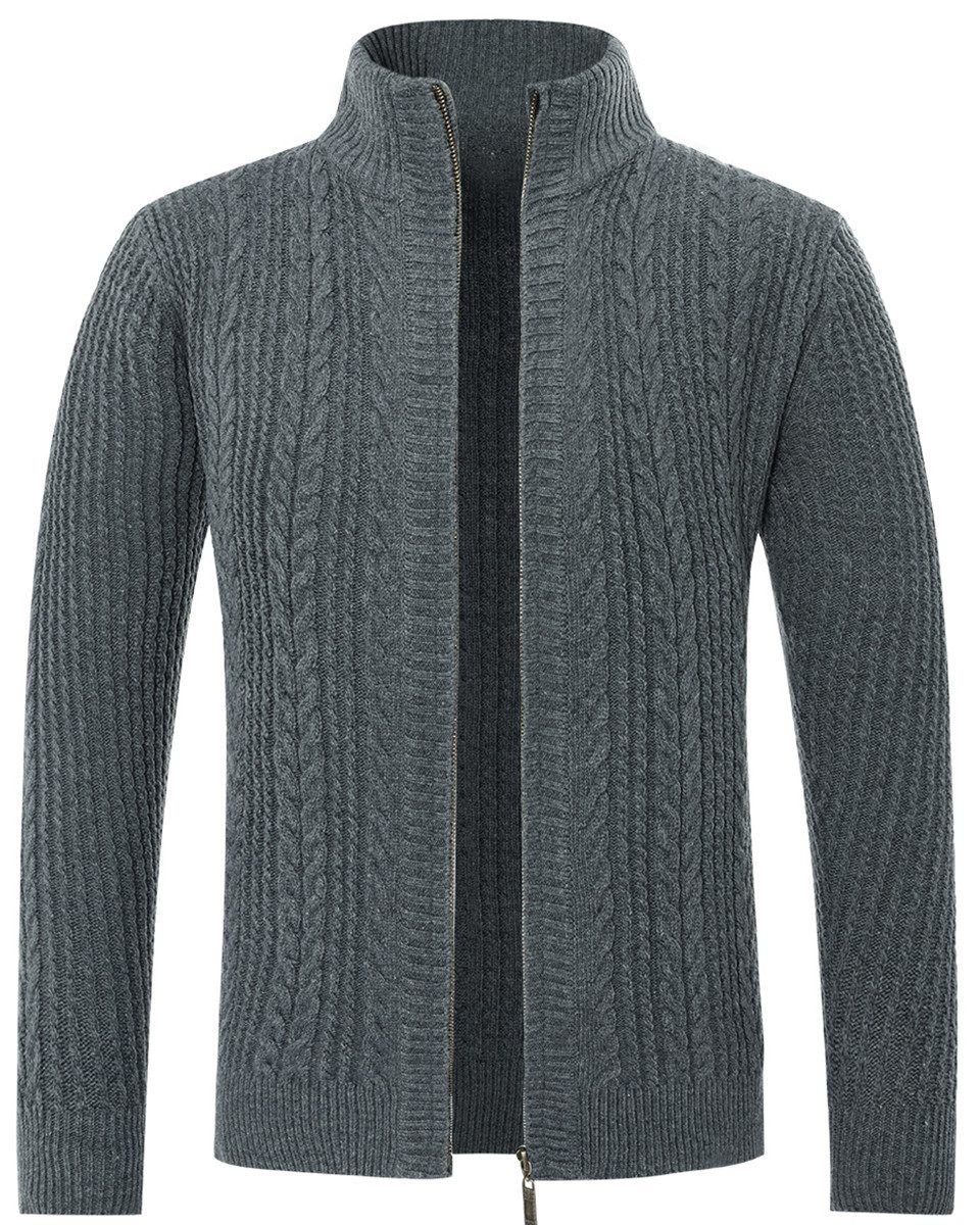 Allthemen Cardigan Herren Strickjacke mit Reißverschluss Grobstrick mit Ste günstig online kaufen