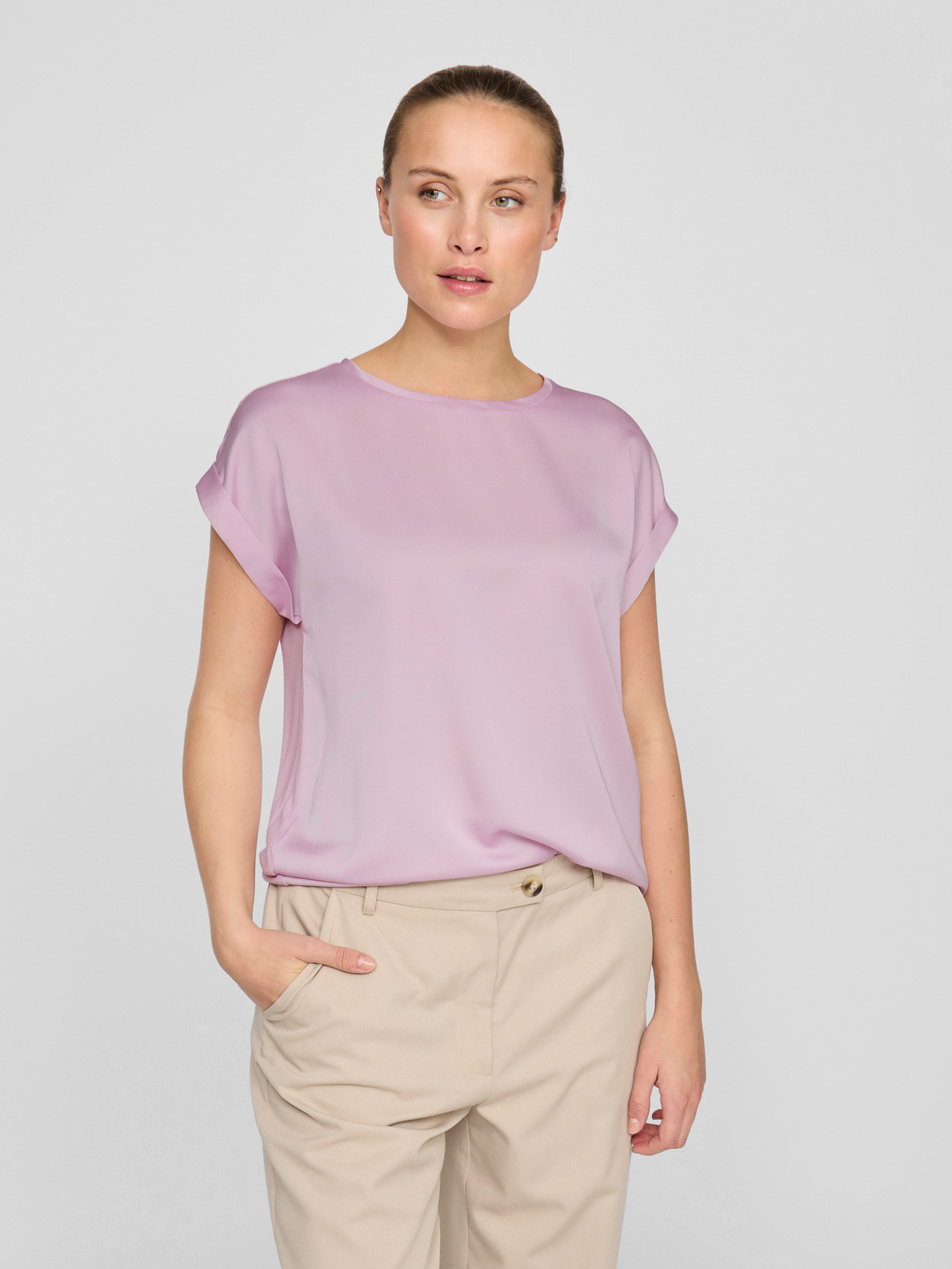 Vila Kurzarmshirt VIELLETTE S/S SATIN TOP günstig online kaufen