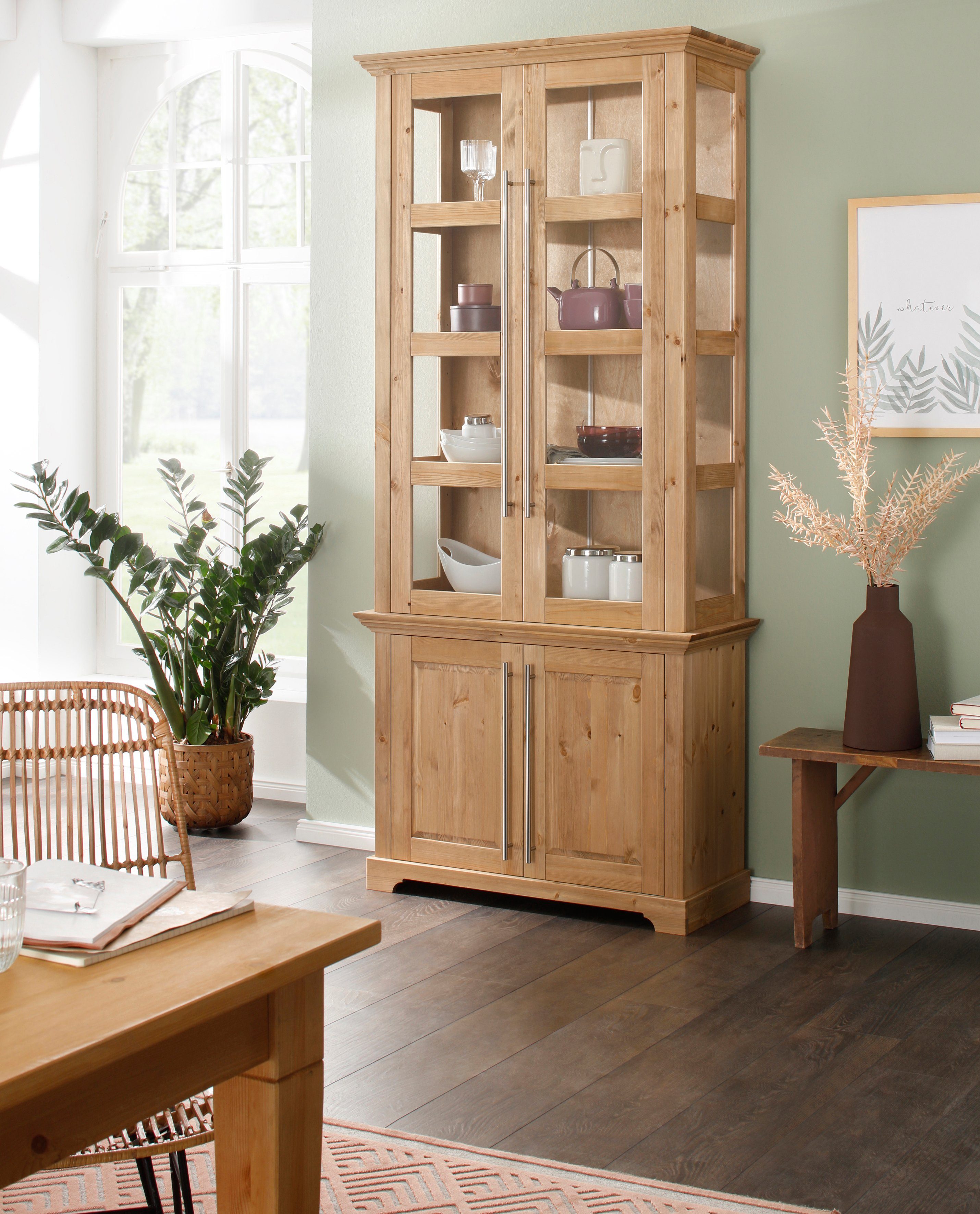 Home affaire Vitrine "Meliss", aus massiver Kiefer, FSC zertifiziert, Breit günstig online kaufen