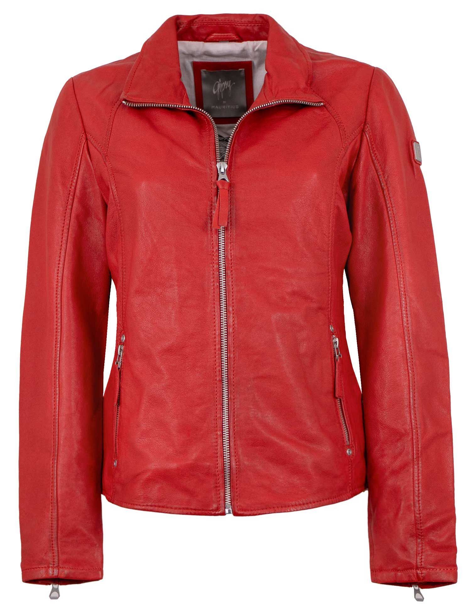 Gipsy by Mauritius Lederjacke GWEleen Gipsy by Mauritius - Damen Echtleder Lederjacke Lammnappa rot