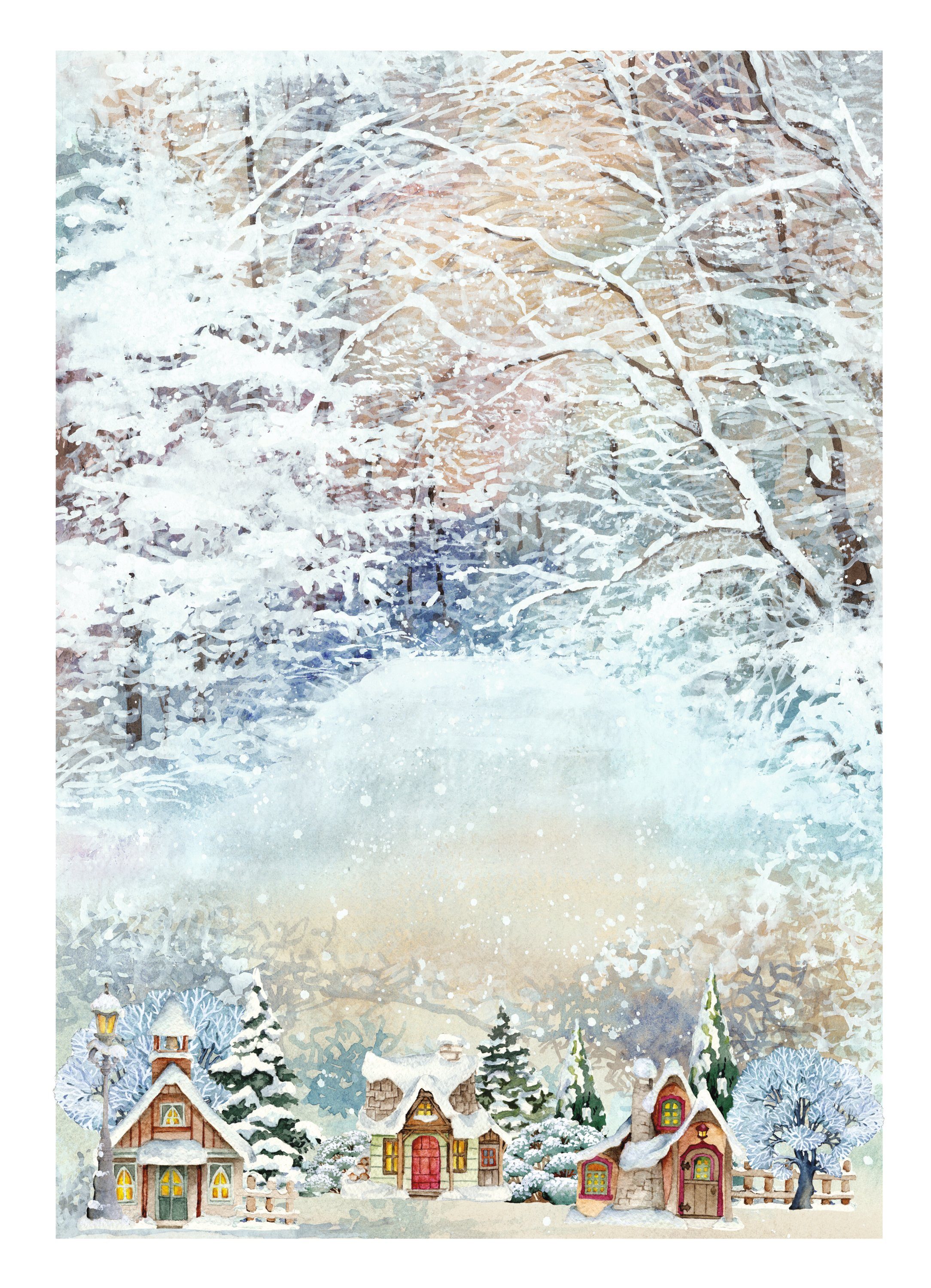 Renkalik Seidenpapier Motiv-Strohseide Snowtime, cm 45 x cm 32