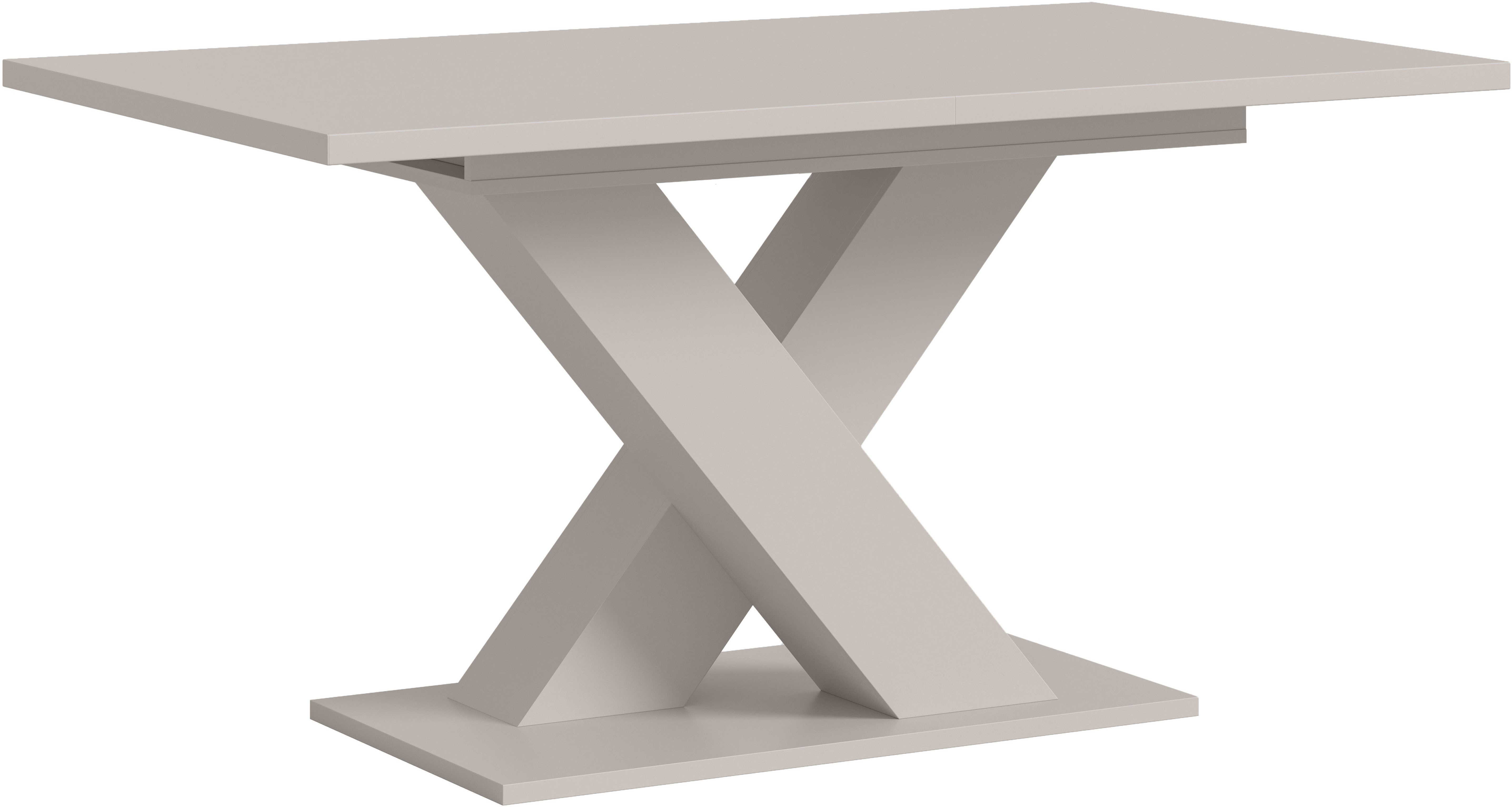 Home affaire Esstisch Motus, ausziehbar 150 -190 cm, inklusive 40 cm Einlegeplatte (Set, 1-St), X-Gestell mit Bodenplatte, Tisch, Küchentisch, Esszimmer, Küche