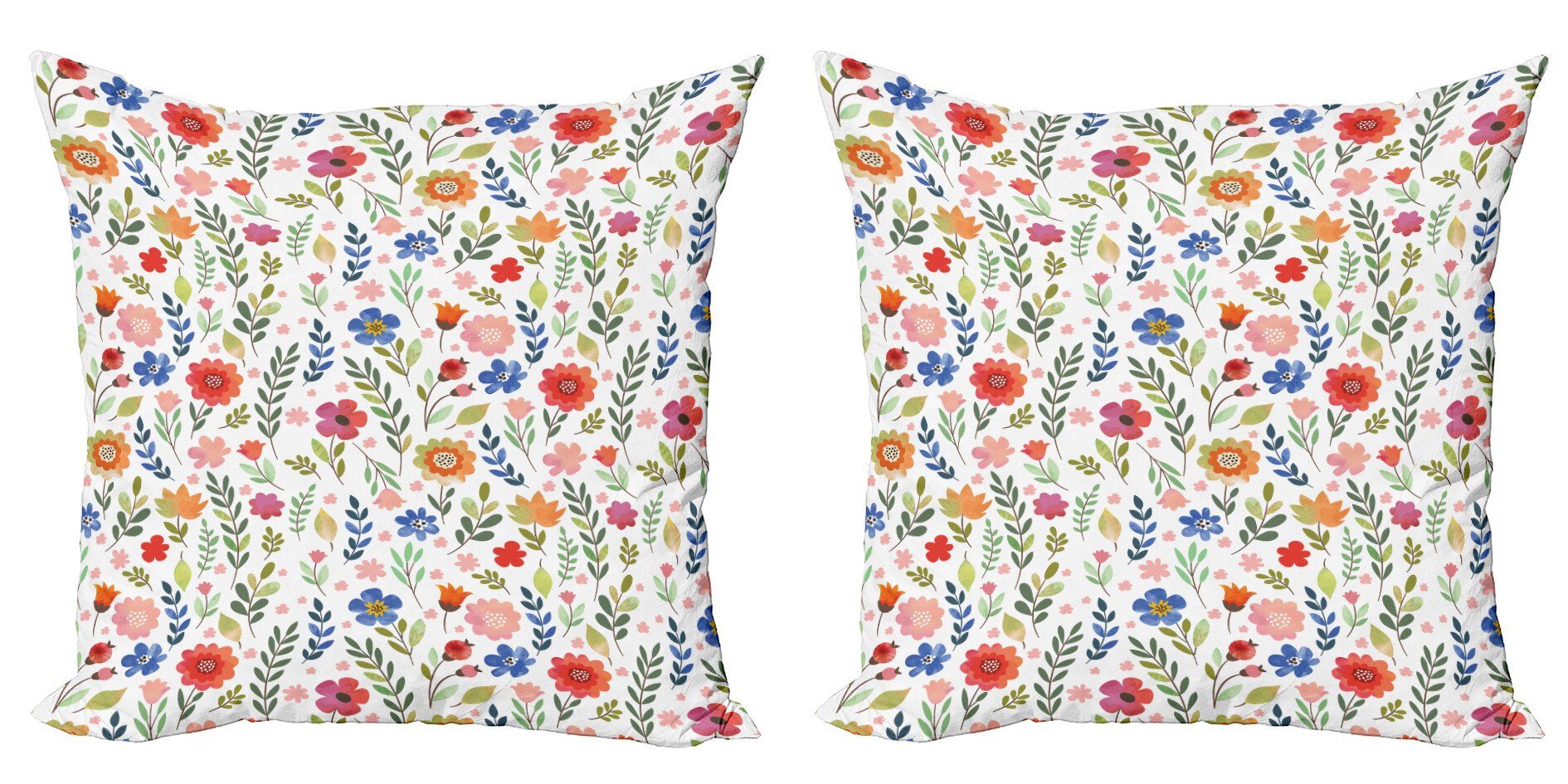 Accent Blumen (2 Doppelseitiger Abakuhaus Modern farbige Weiche Kissenbezüge Digitaldruck, Floret Stück),
