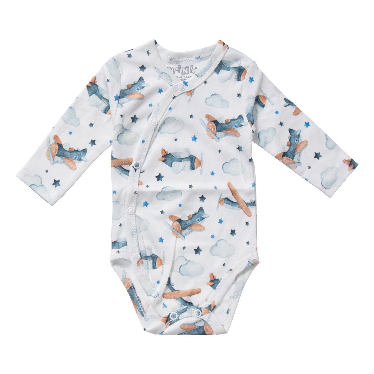 Langarmwickelbody Flugzeug Unisex Kinder
