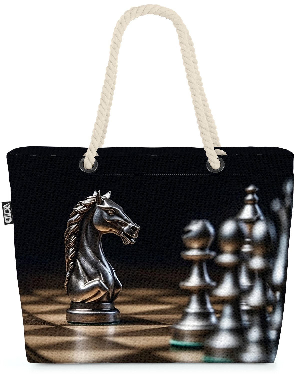 Rösser VOID Schach Schac Reiten (1-tlg), Spiel Strandtasche Wettkampf Springer Pferd Schachbrett