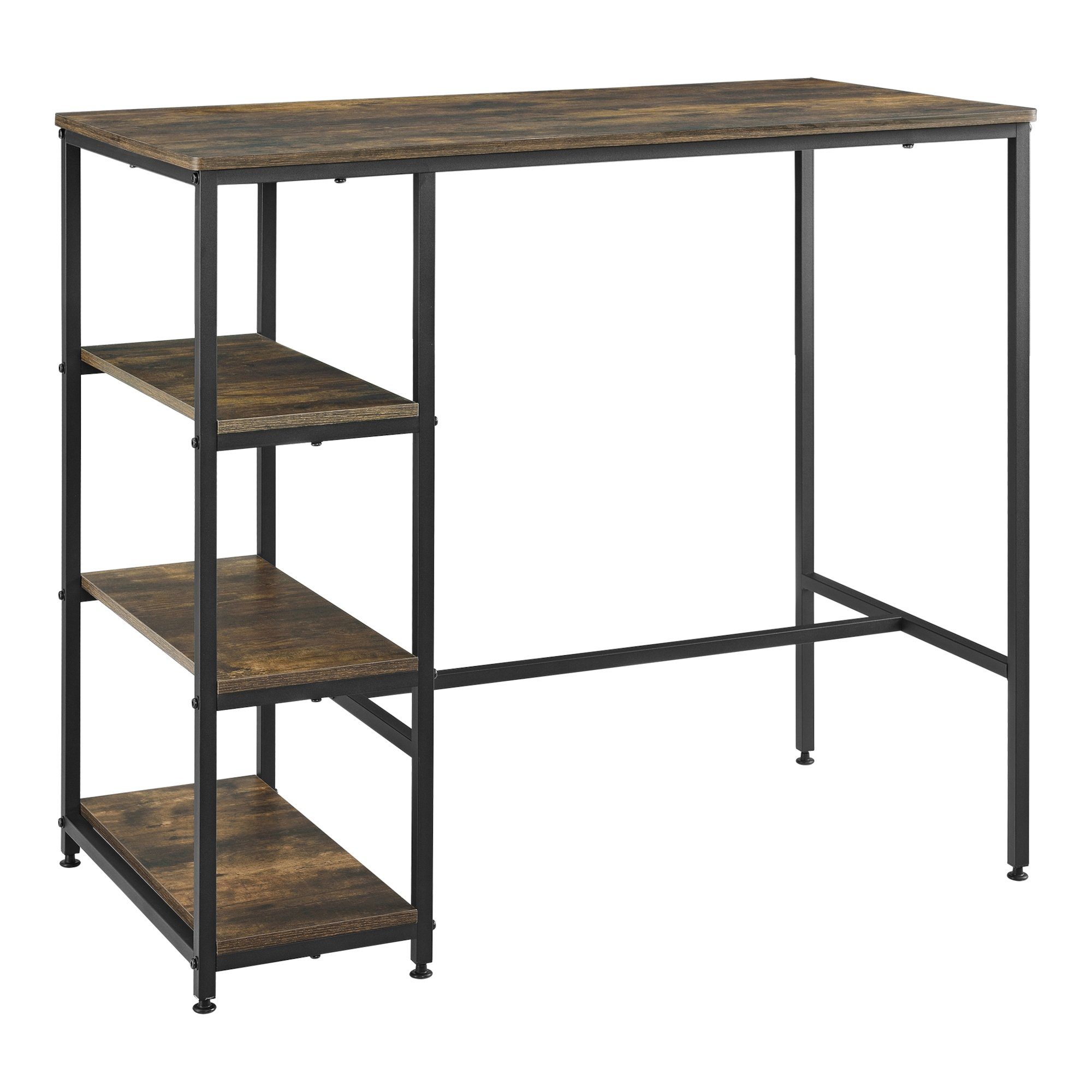 en.casa Bartisch, Växjö Bartresen 3 Ablagen Dunkler Holzton günstig online kaufen