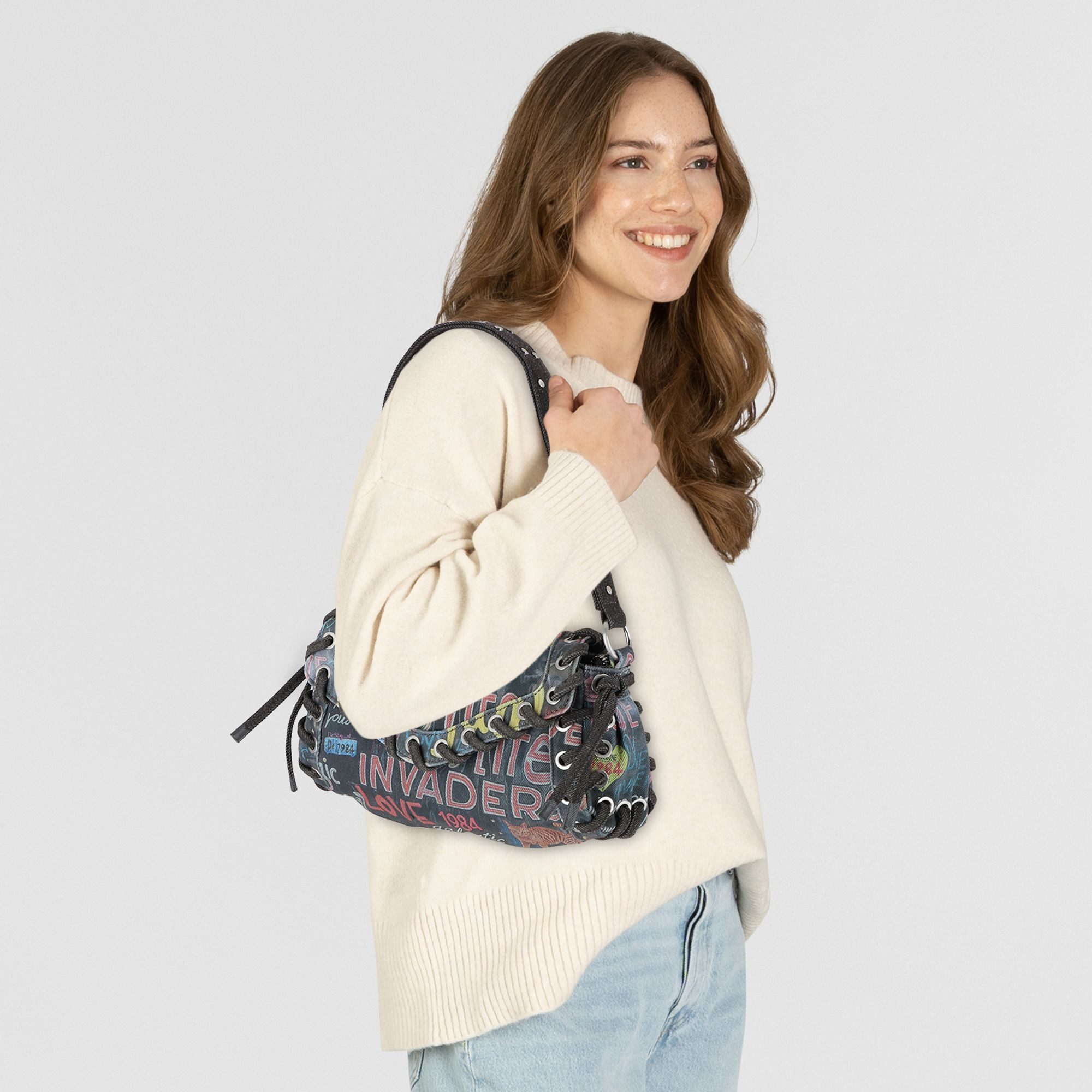Desigual Schultertasche Pizzicato, Polyurethan günstig online kaufen