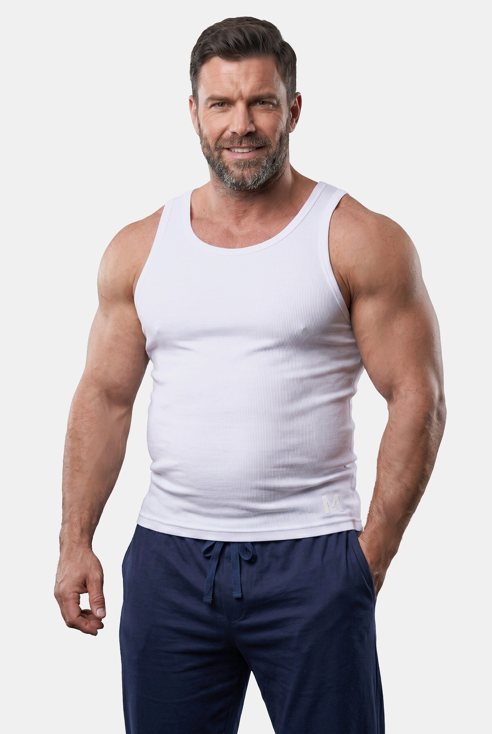 Men Plus Unterhemd Unterhemd Rippjersey