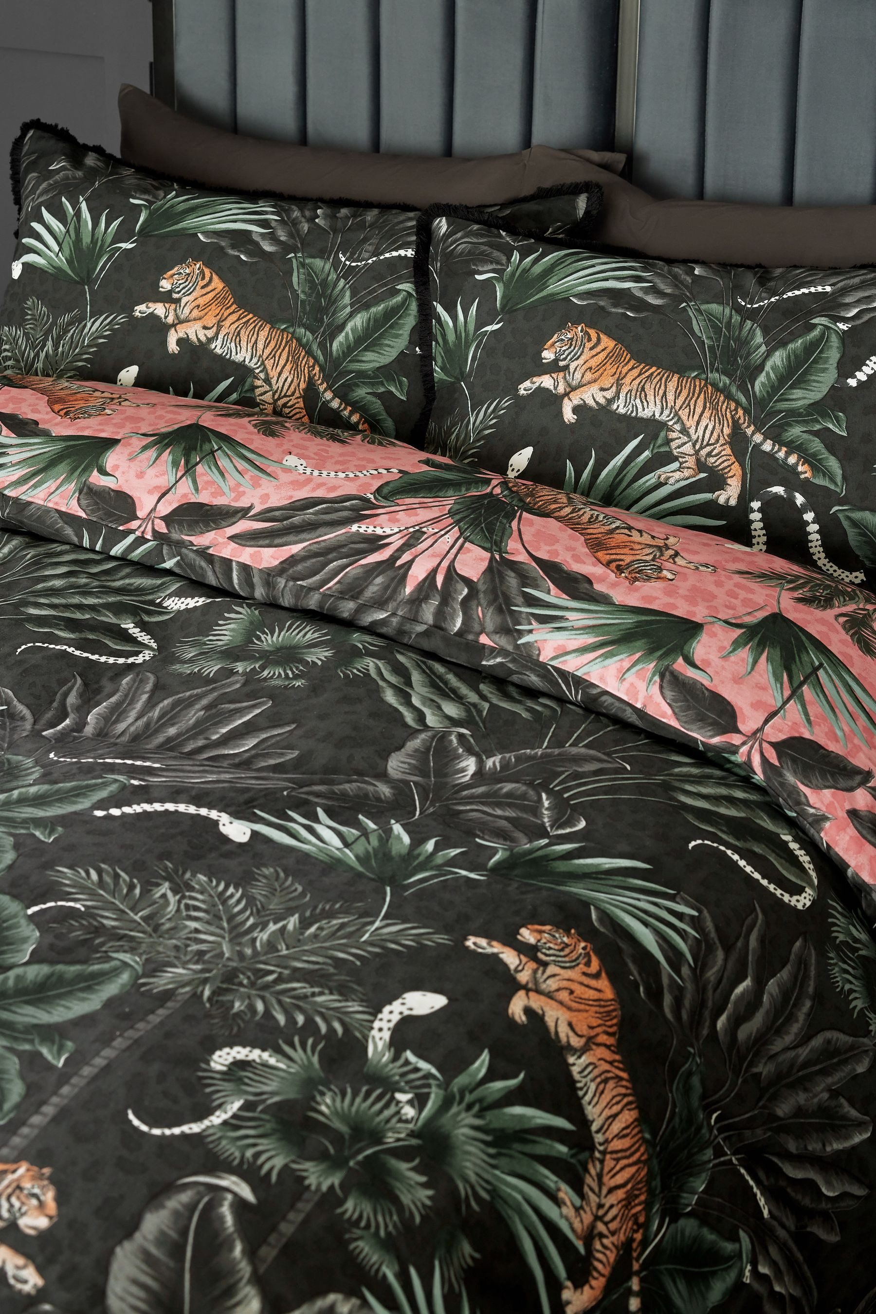 Next Bett-Set Bettbezug und Kissenbezug Tigerdesign mit Fransen, Bezug: Bau günstig online kaufen