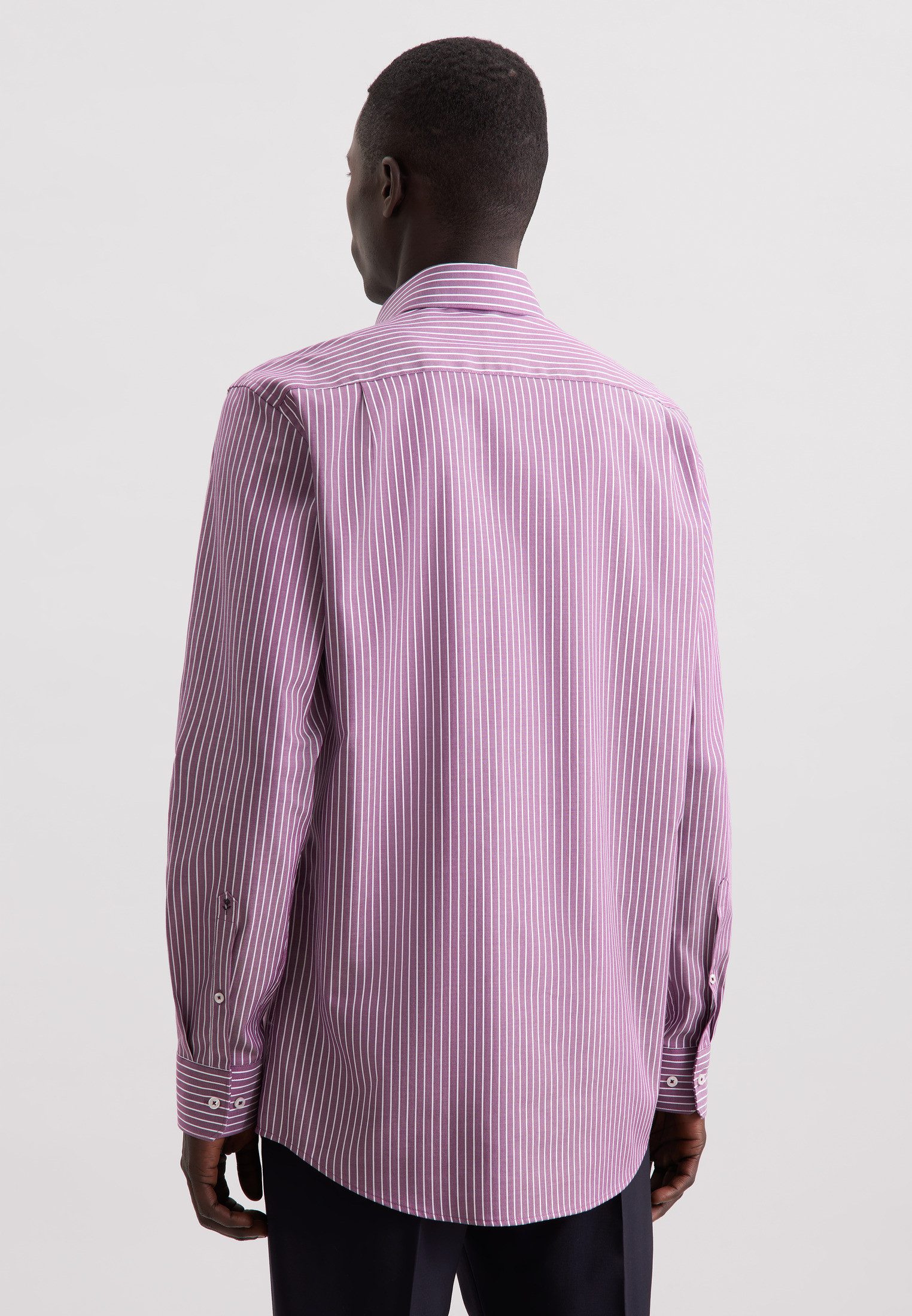 seidensticker Businesshemd Schwarze Rose Regular 1/1 Kentkragen Gestreift