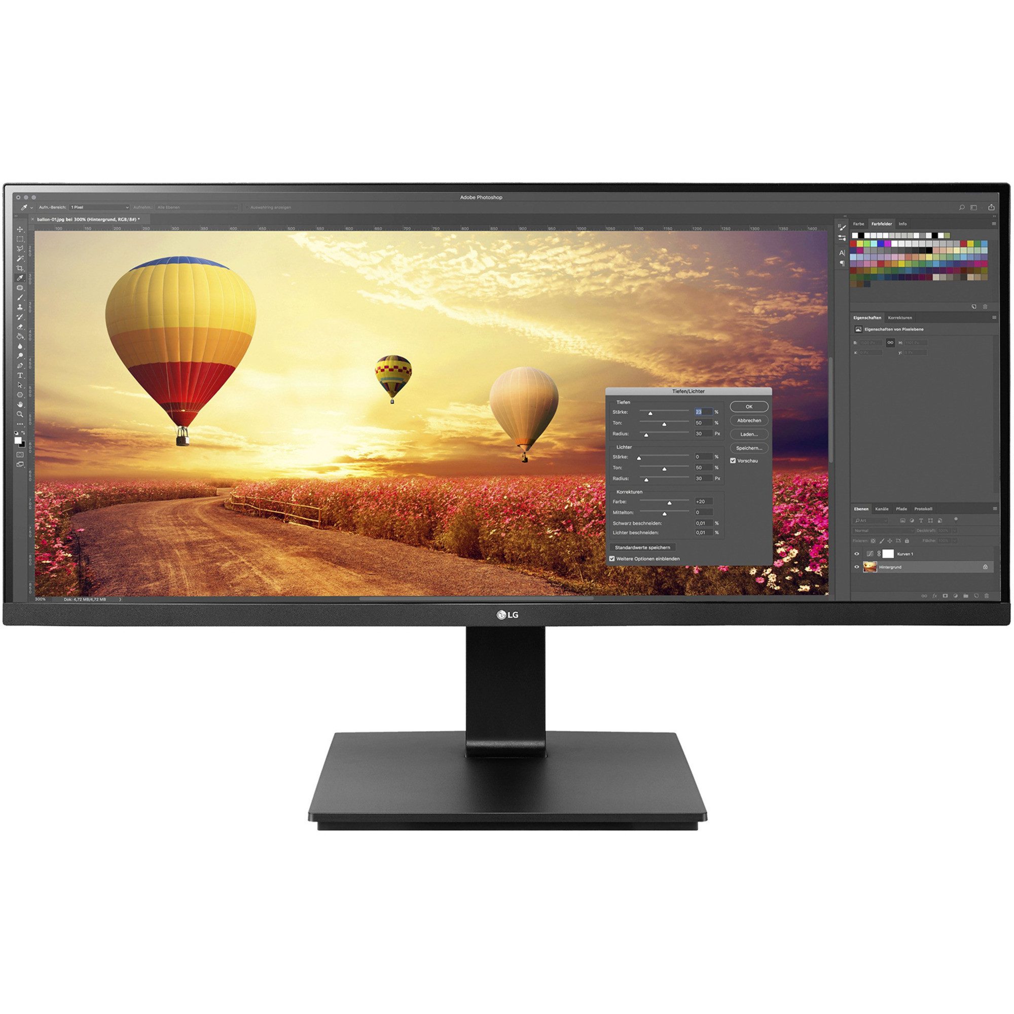 LG LG 34BR65F-B, LED-Monitor, (UltraWide FullHD, IPS, TFT-Monitor (2560 x 1080 px)
