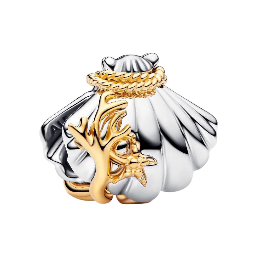Pandora Charm-Einhänger 764403C01, Vergoldet, gezüchteter Diamant, Disney, Arielle